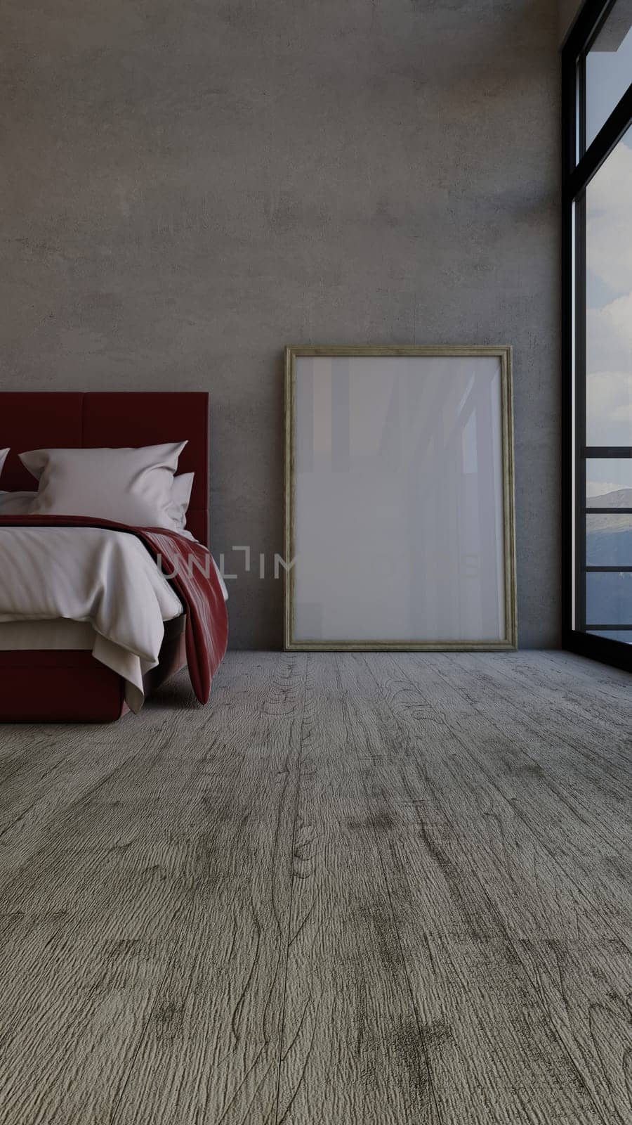 3D render of a Bedroom