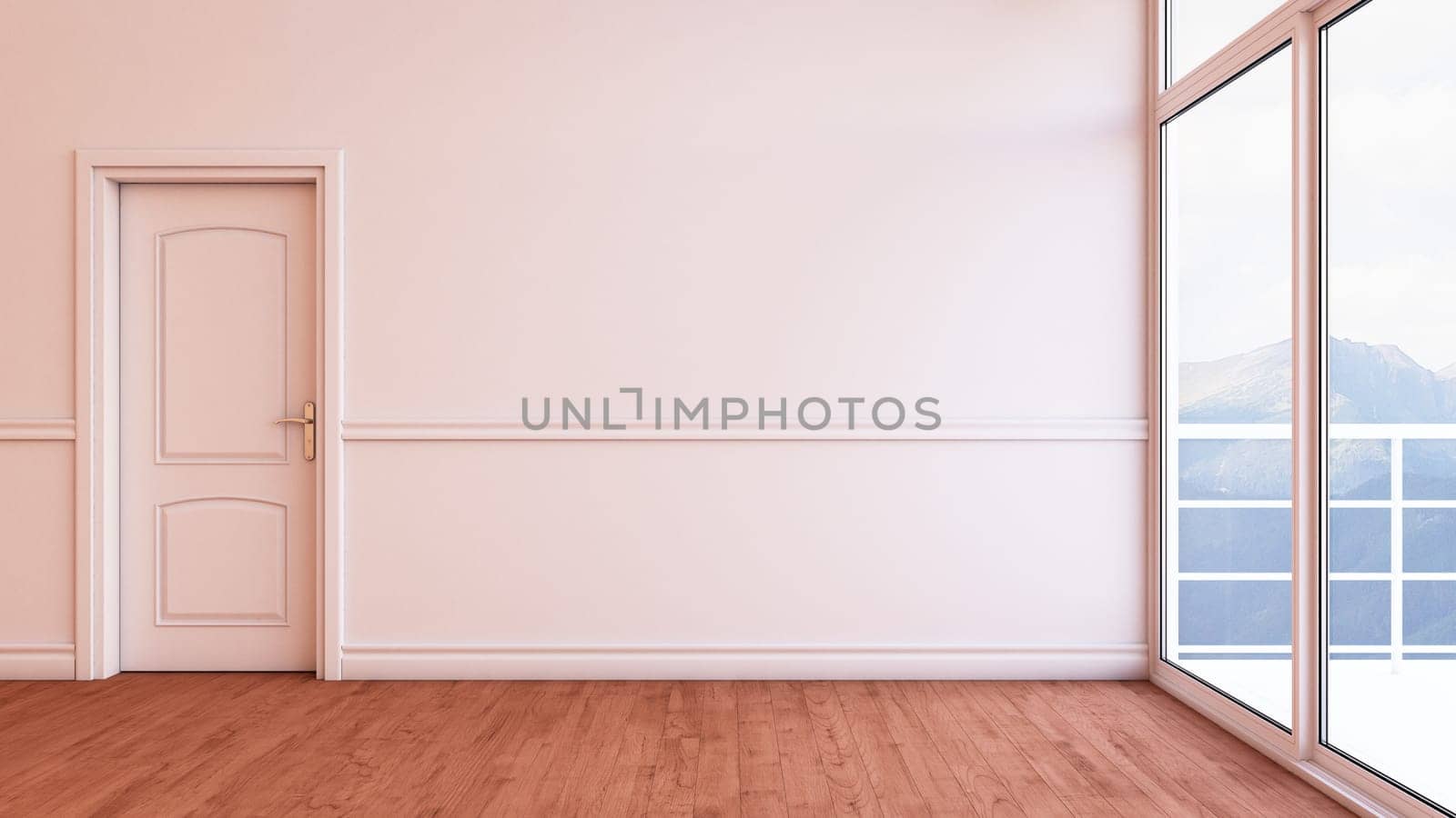 Render of 3D Contemporary Empty Room