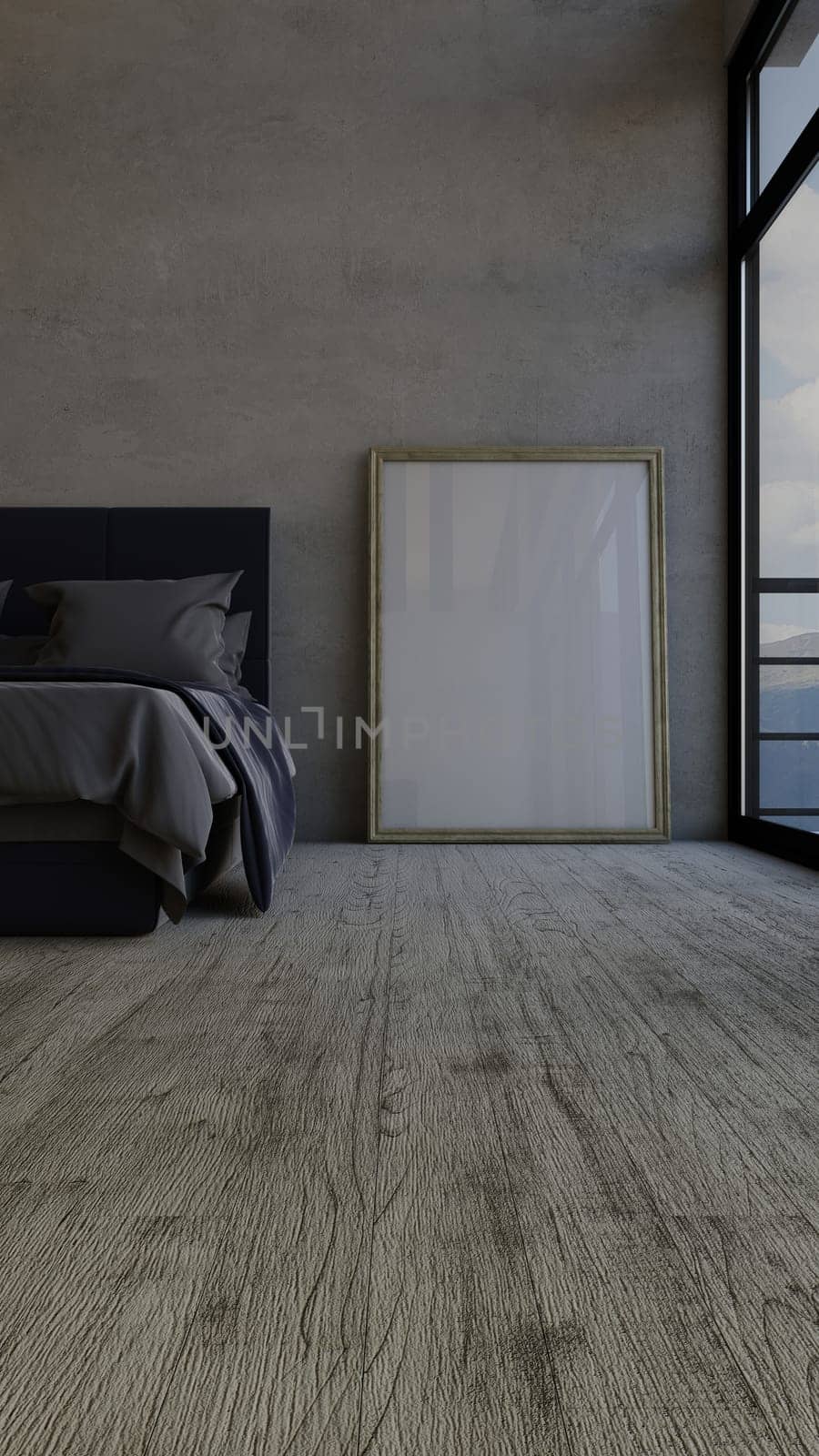Render of 3D Contemporary Bedroom Interior