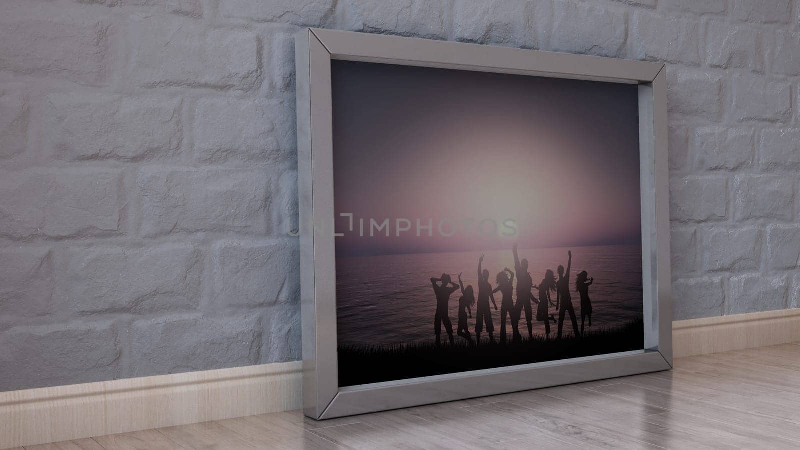 Render of 3D contemporary Living Room Interior and modern furniture