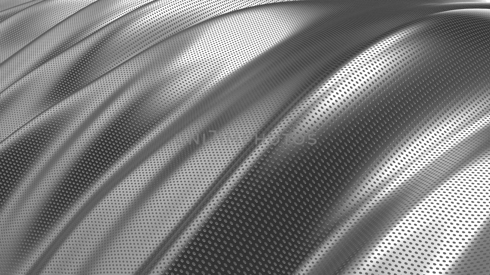 3D Render of a Silver Cloth Abstract Background