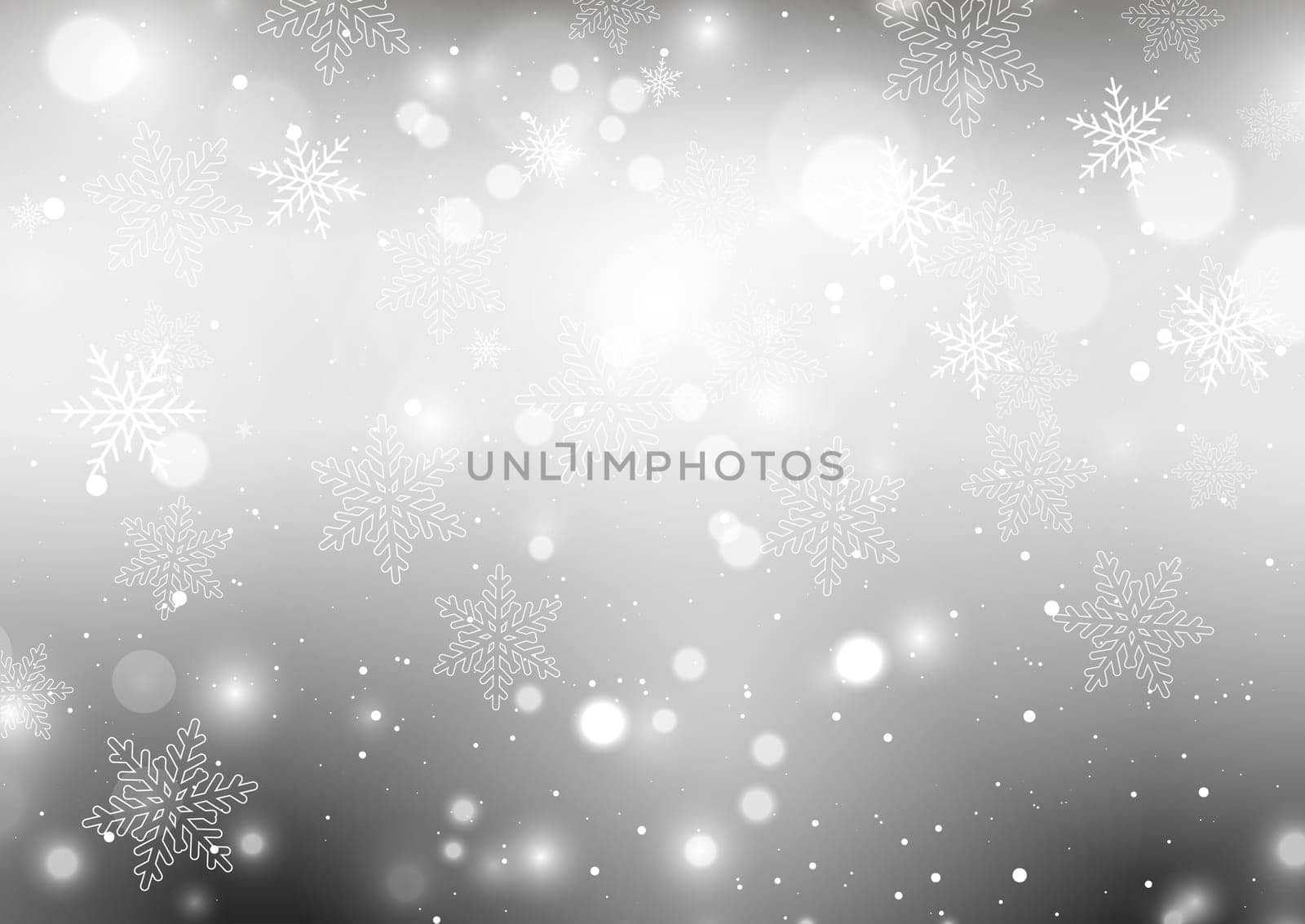 Christmas background of silver snowflakes