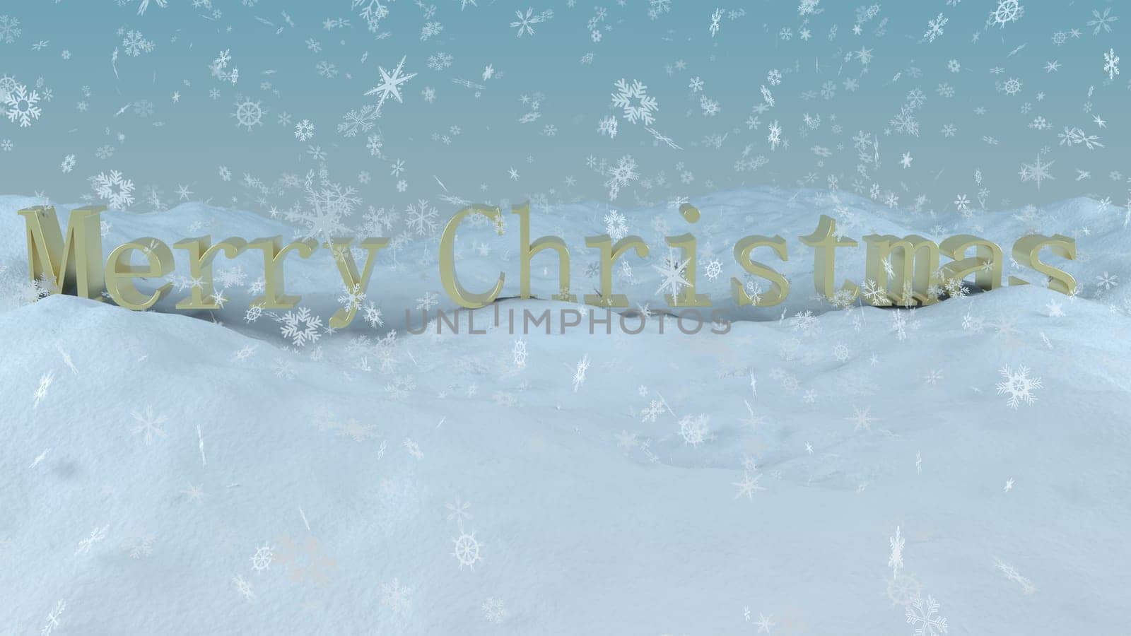 3d render of Christmas background with abstract tree