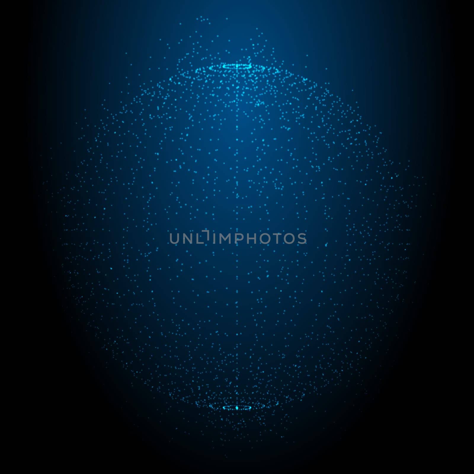 Modern futuristic background with sphere of glowing dots design
