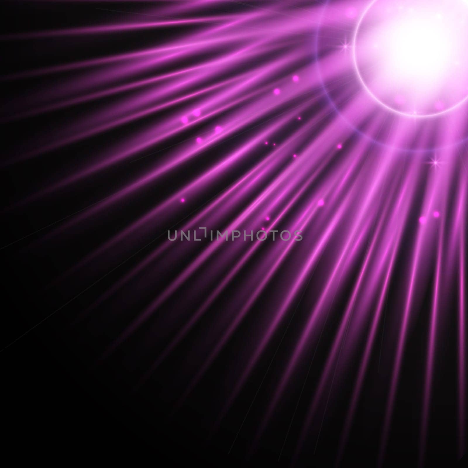 Purple sunrays background design with sparkling lights