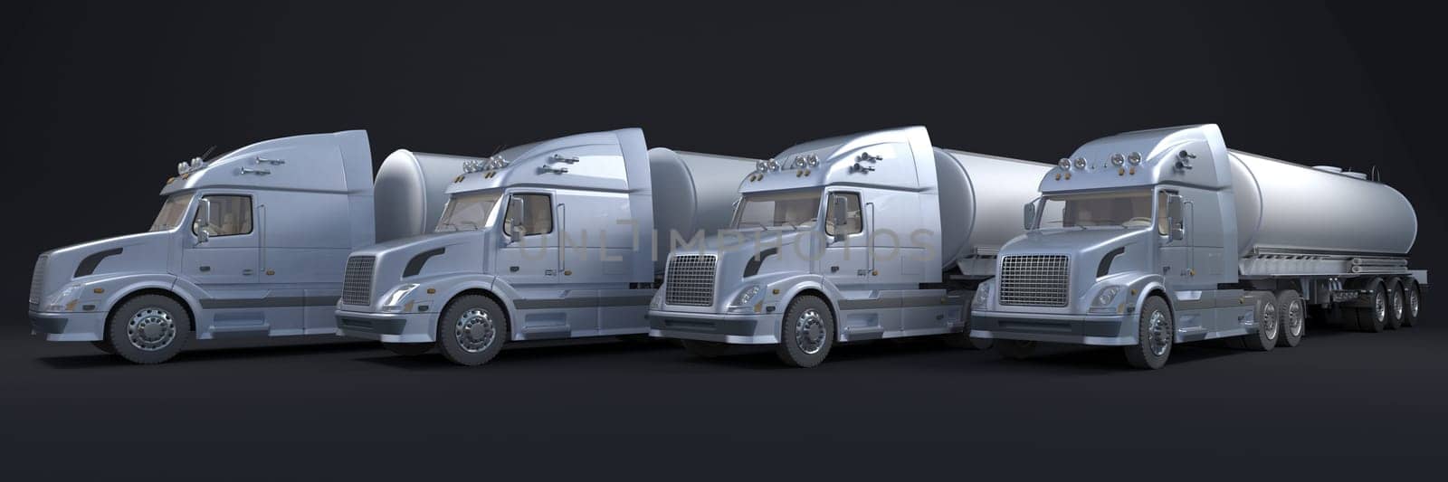 3D Render of a Cargo Delivery Vehicle Fleet