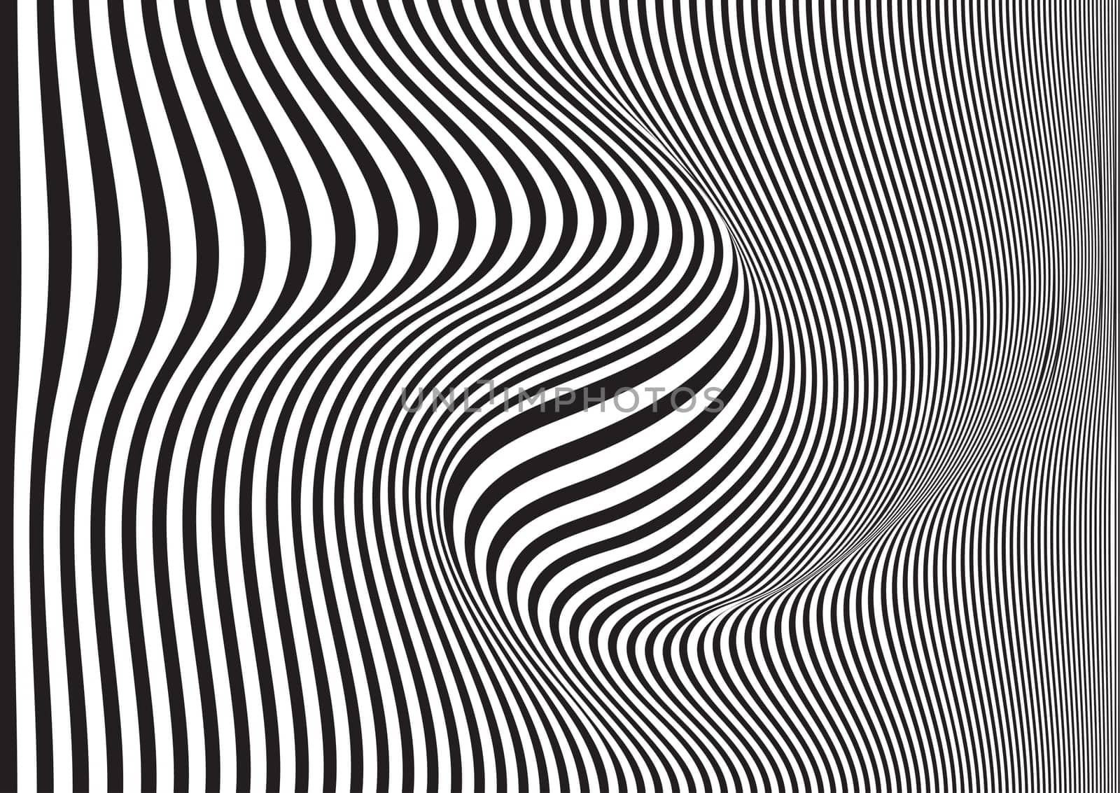 Optical illusion background with swirled stripe design