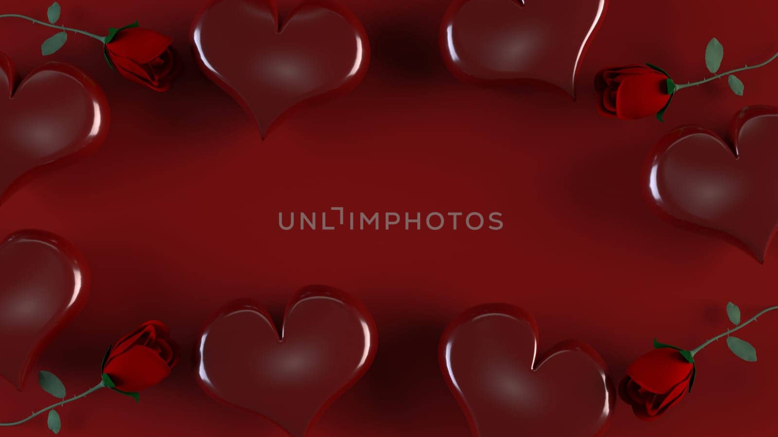 3d Render of Valentines heart background