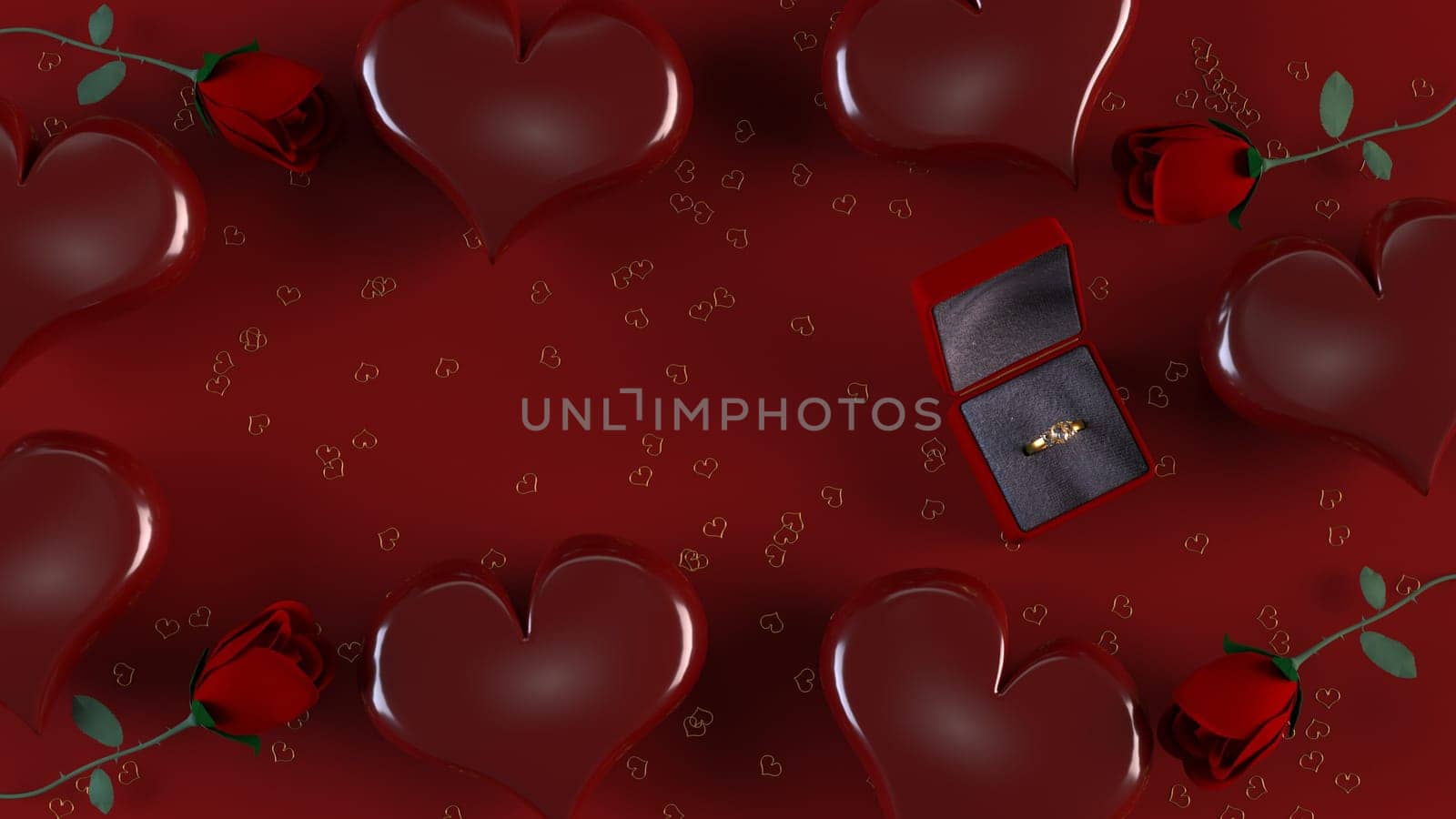 3d Render of Valentines heart background