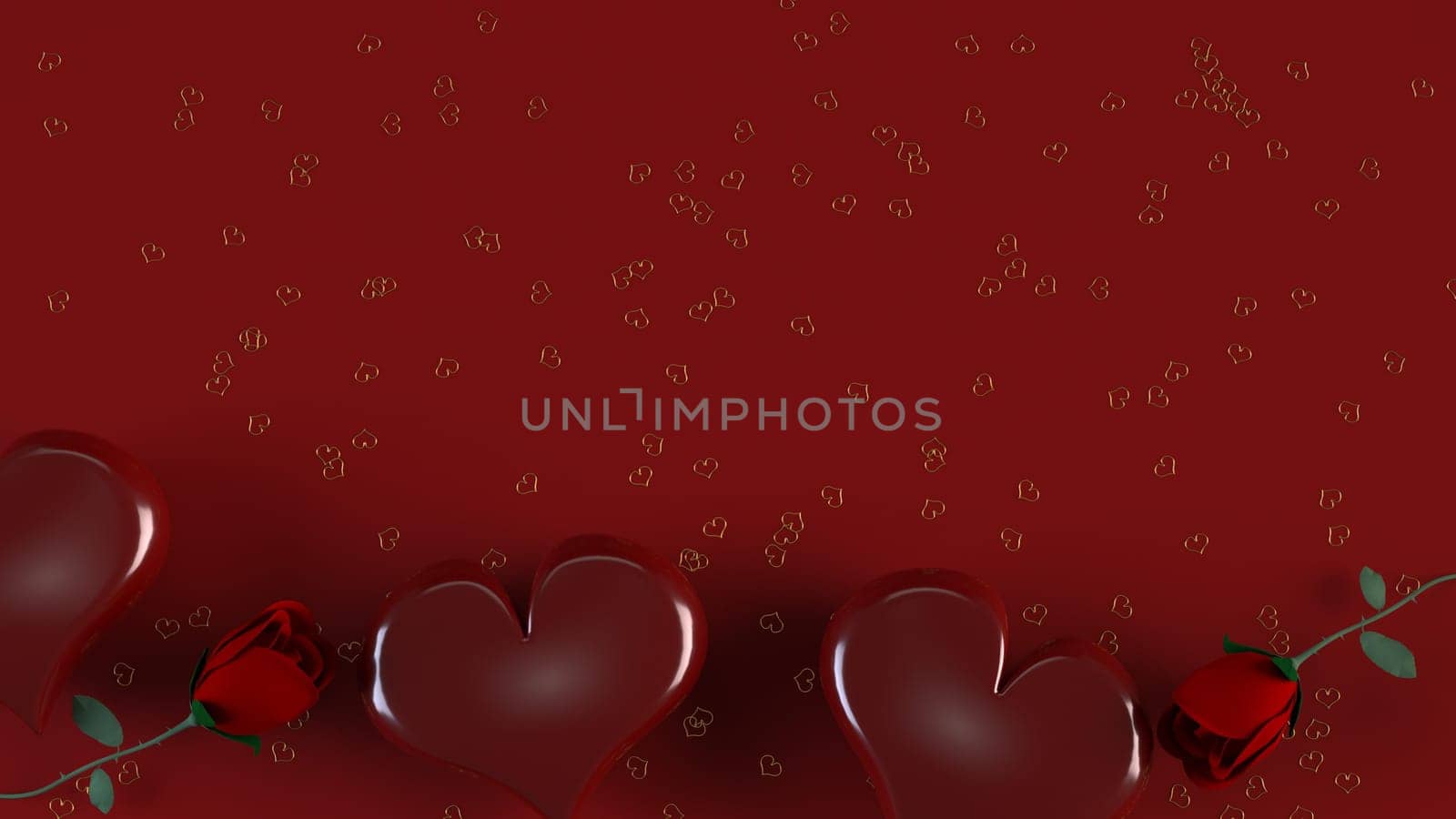 3d Render of Valentines heart background