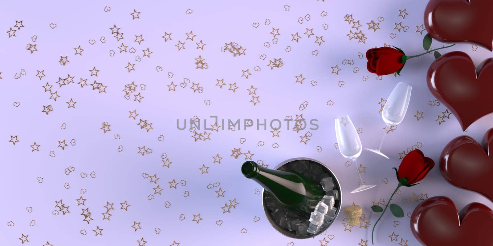 3d Render of Valentines heart background