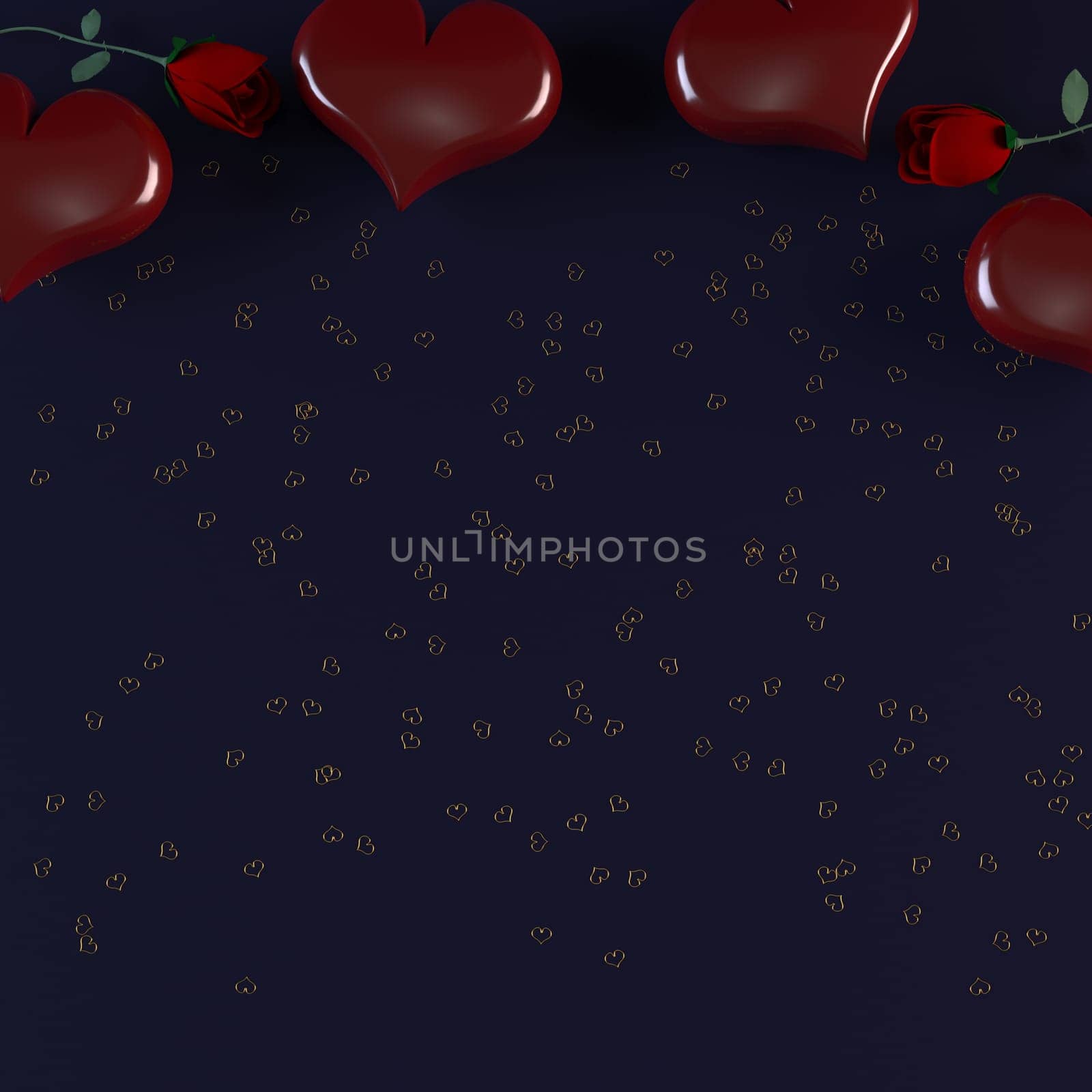 3d Render of Valentines heart background