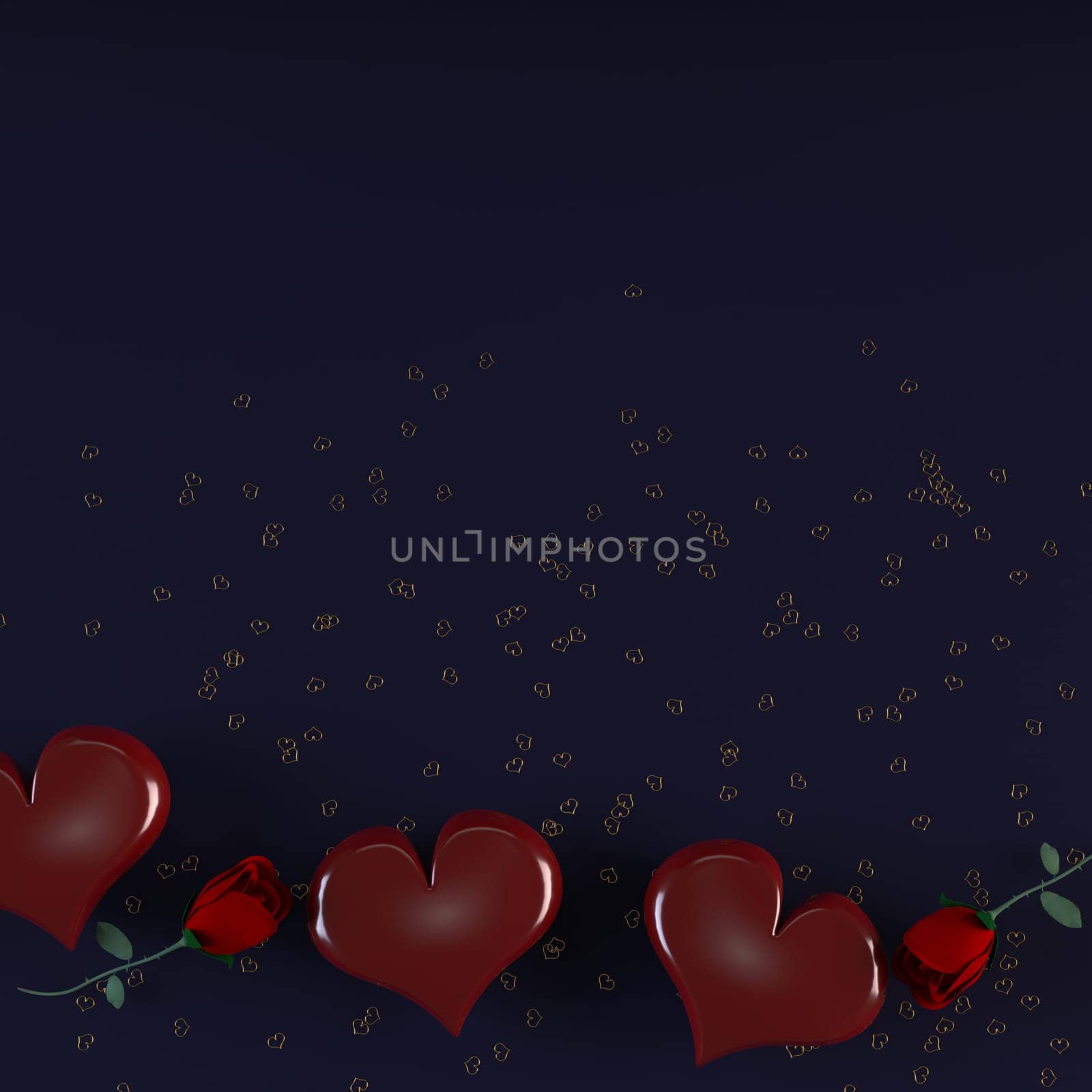 3d Render of Valentines heart background