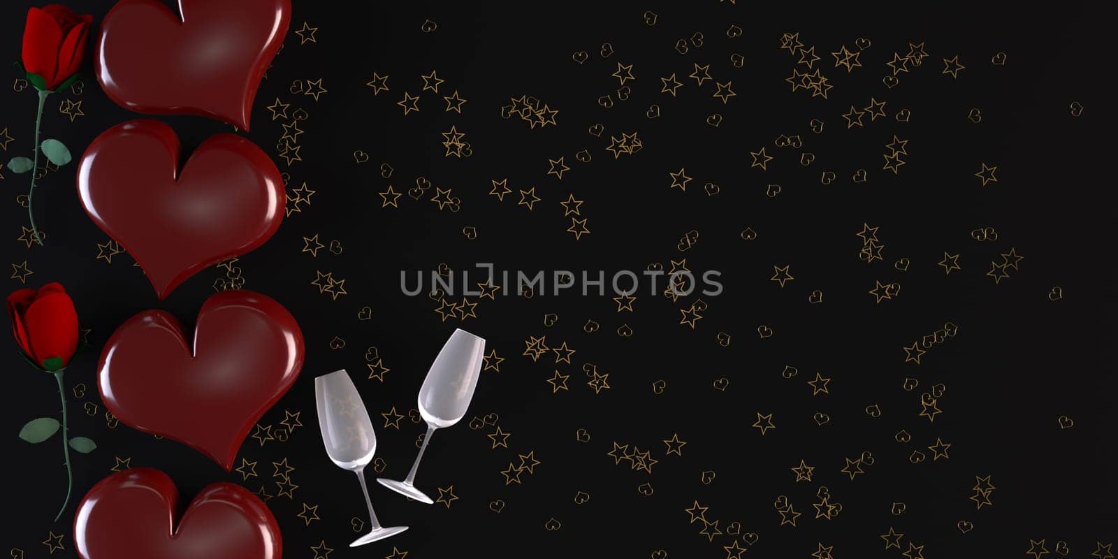 3d Render of Valentines heart background
