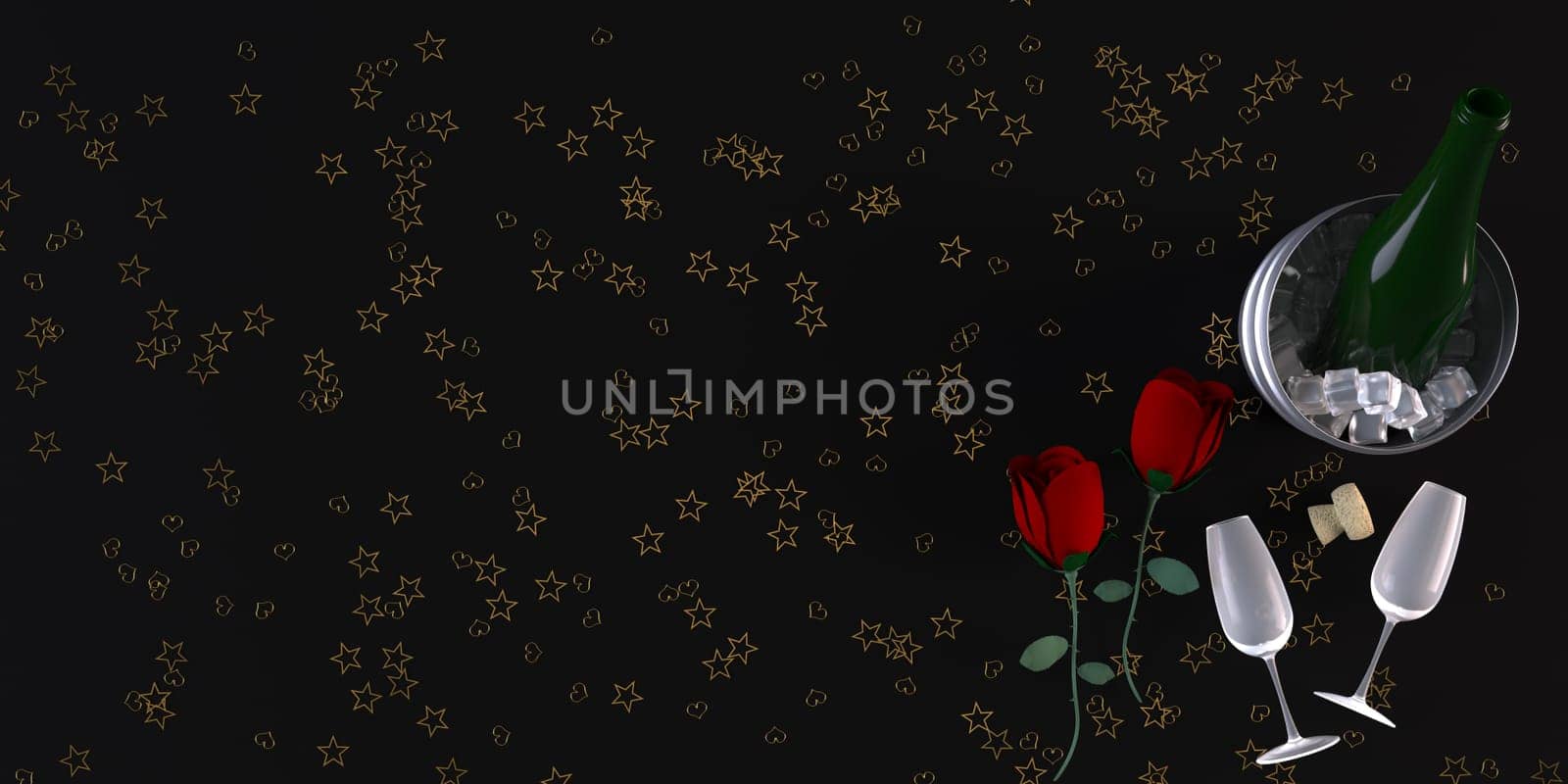 3d Render of Valentines heart background