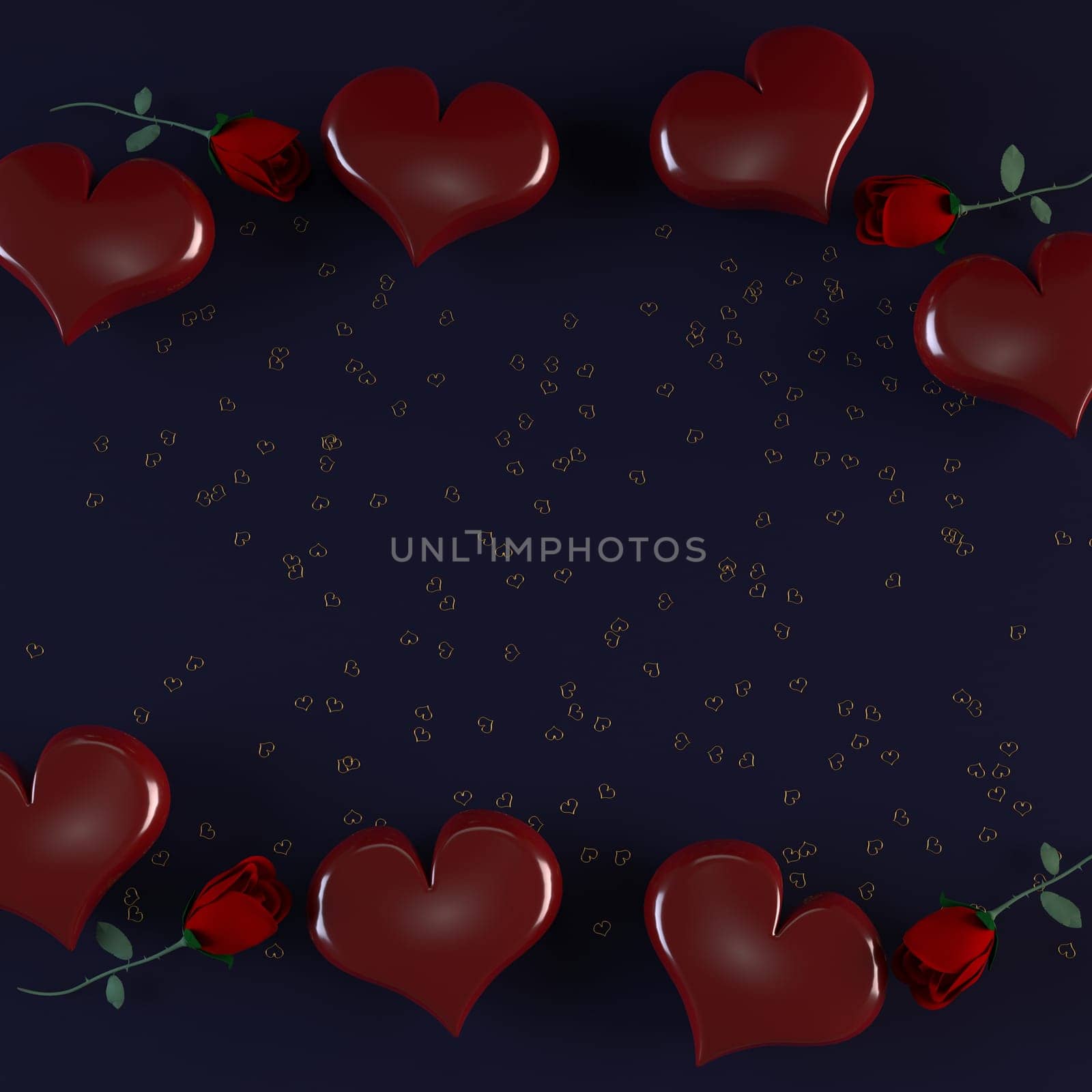 3d Render of Valentines heart background