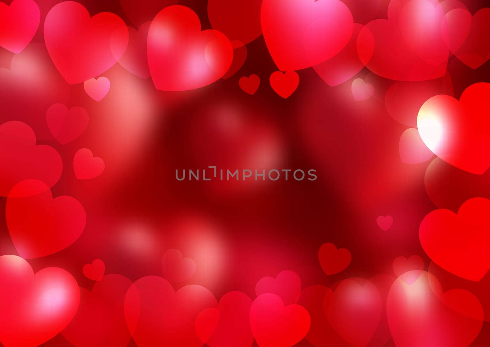 Valentine's Day background with hearts border