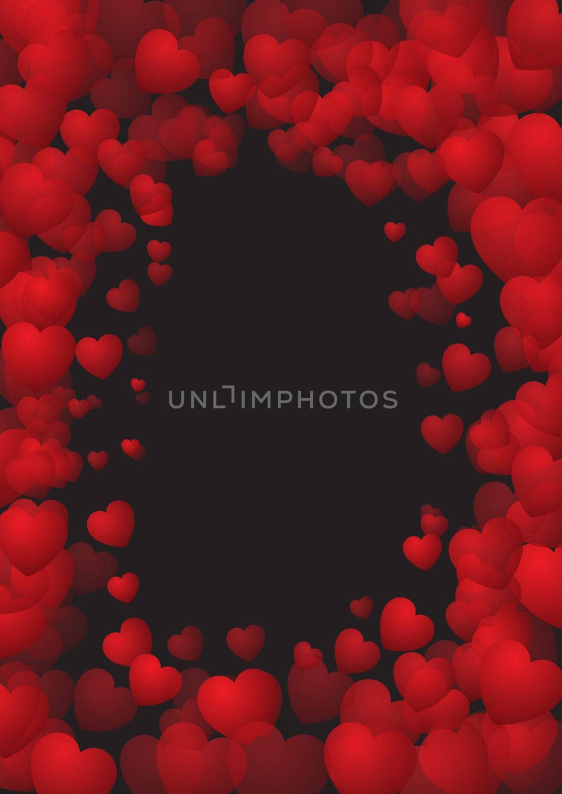 Valentine's Day background with frame of hearts