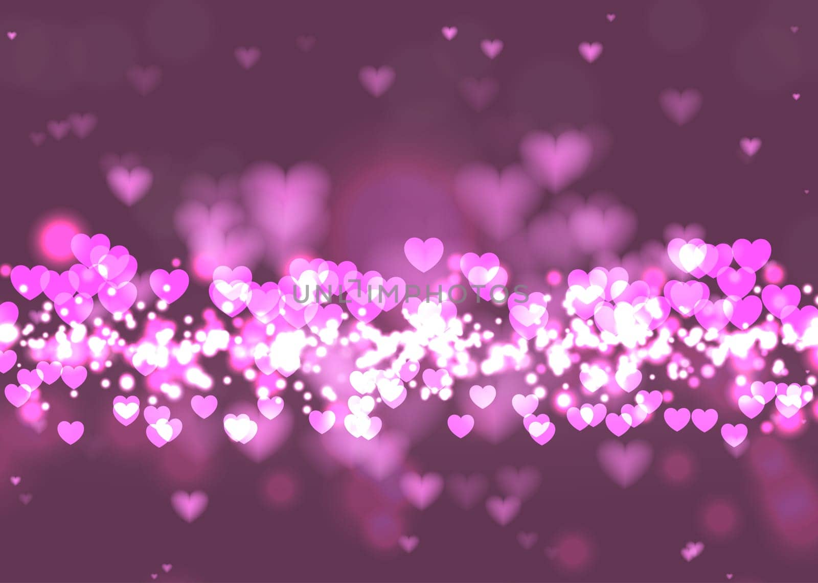 Valentine's Day background with heart shaped bokeh lights