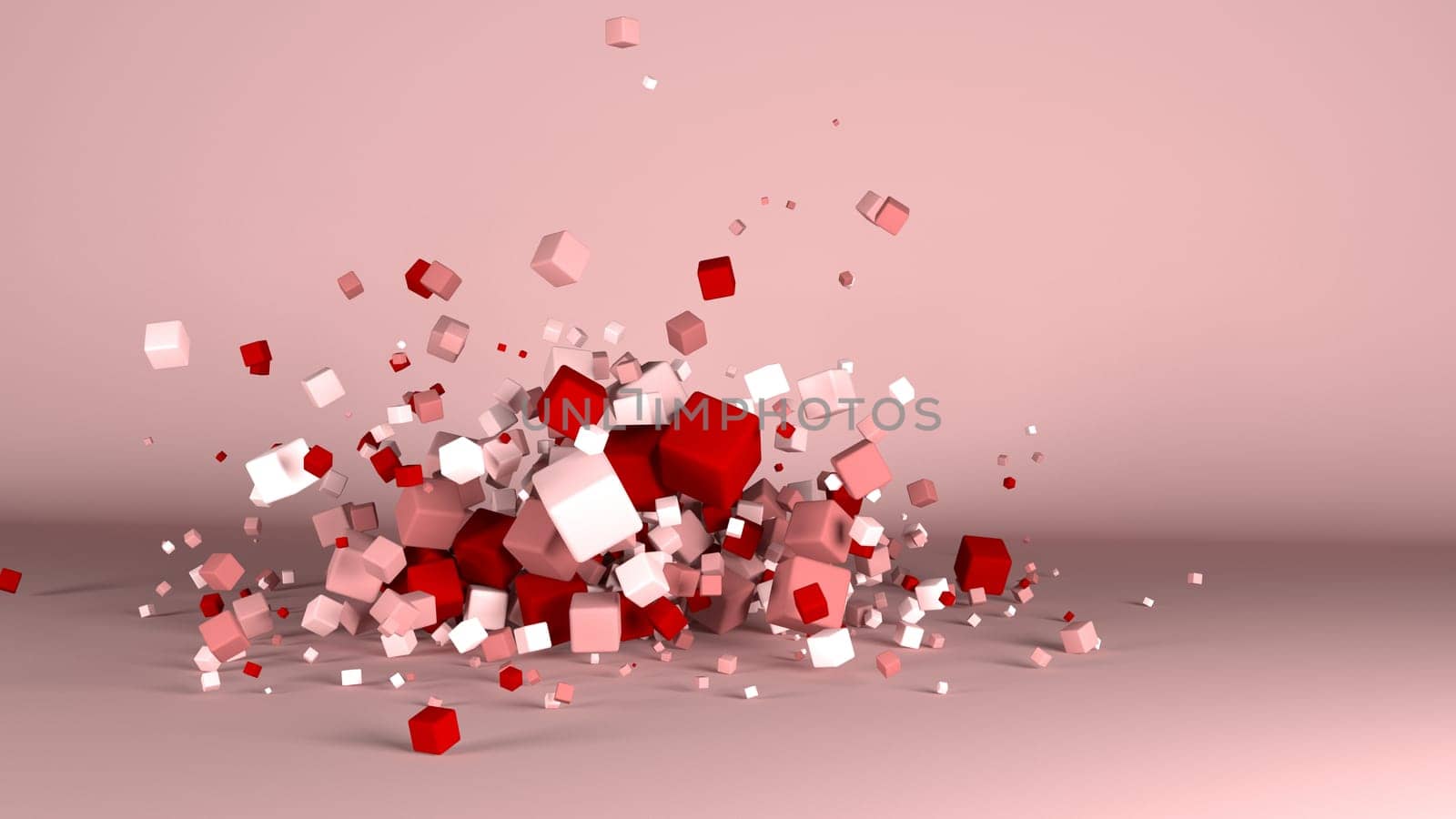 3D Render of Geometric Fountain Shape Background