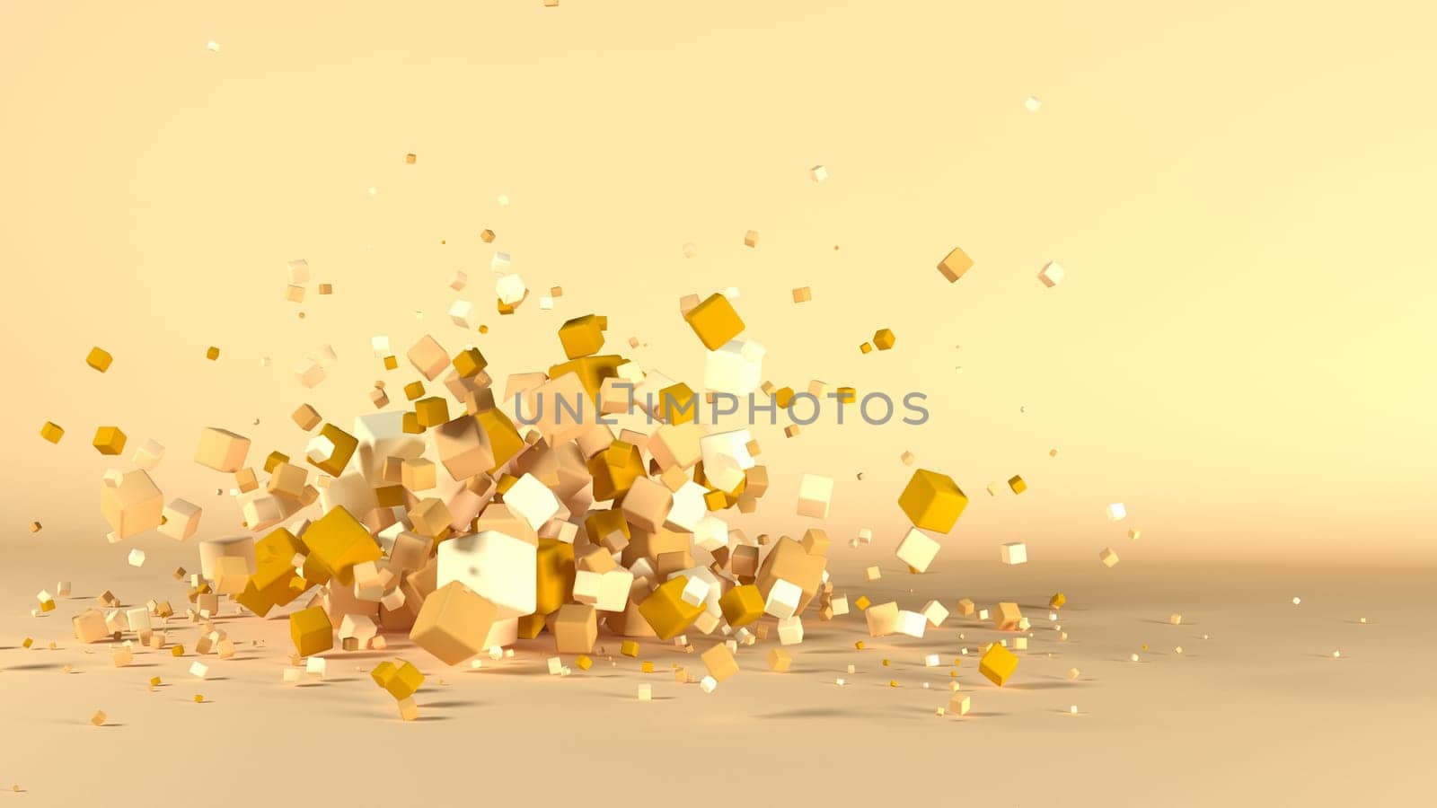 3D Render of Geometric Fountain Shape Background