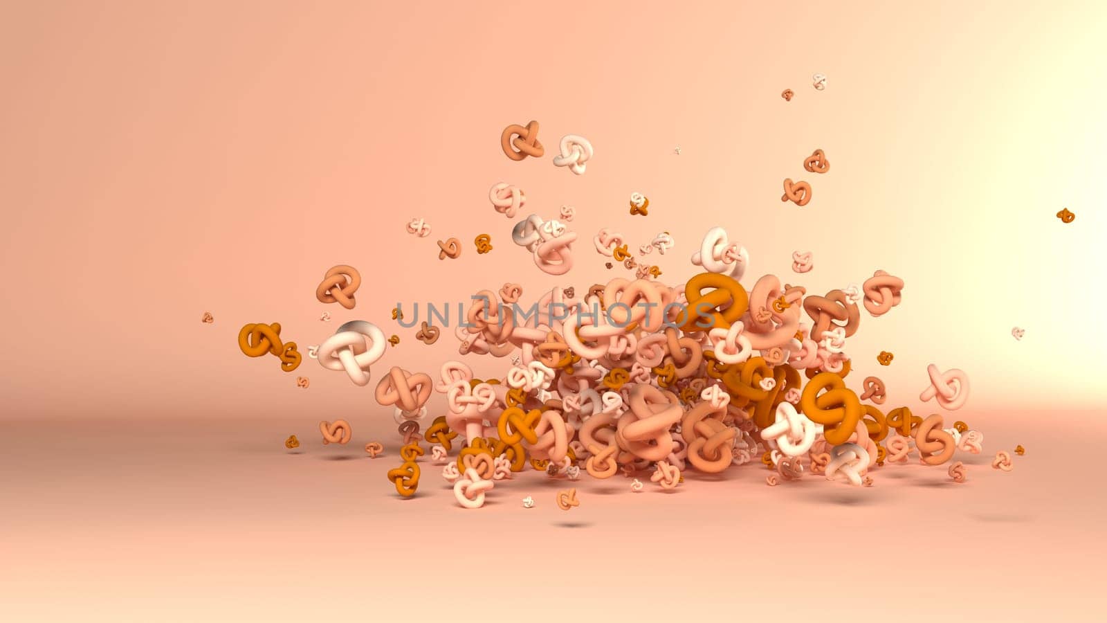 3D Render of Geometric Fountain Shape Background