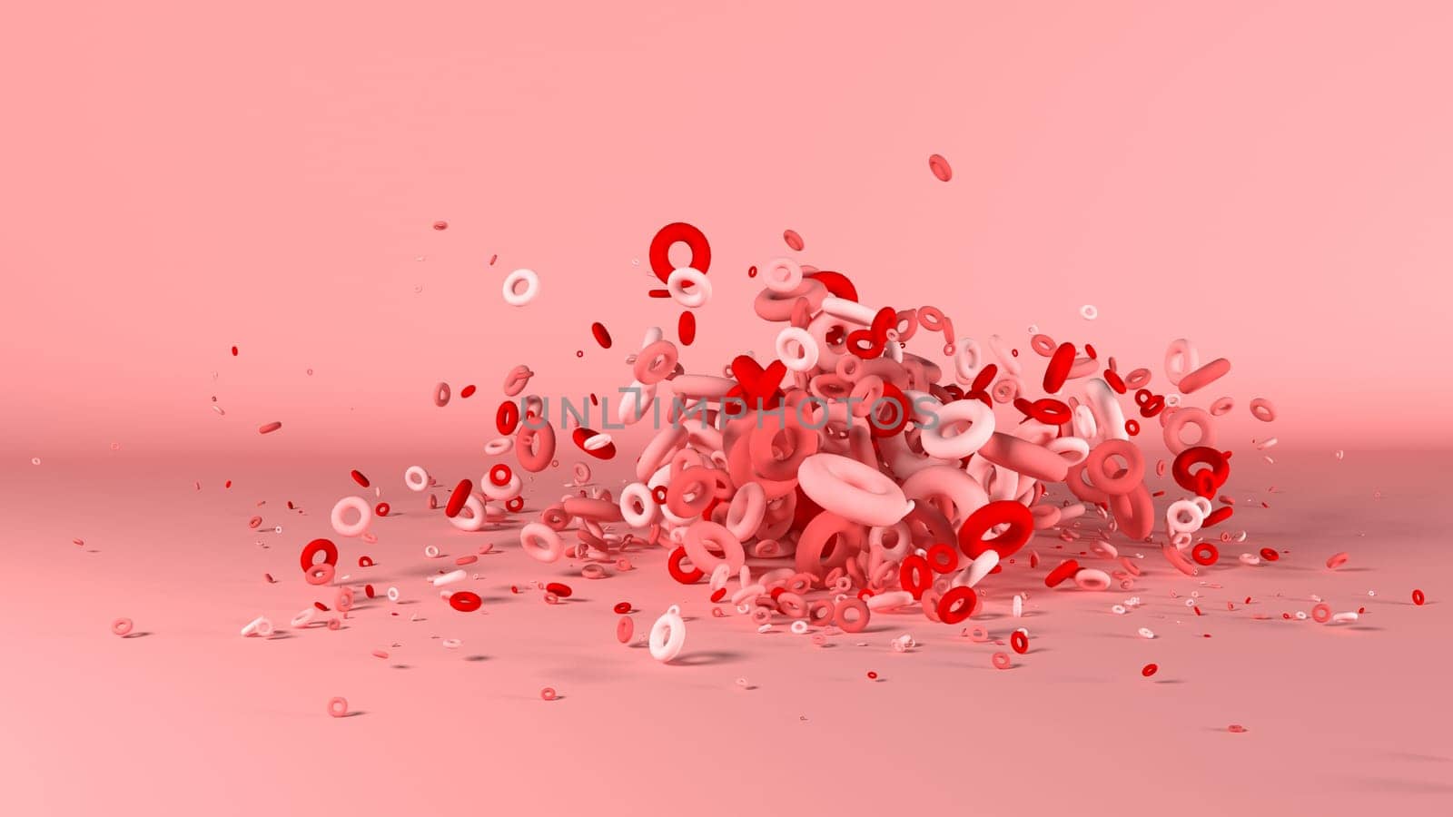 3D Render of Geometric Fountain Shape Background