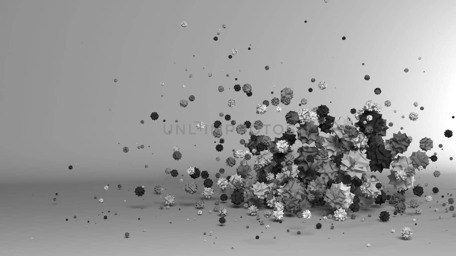 3D Render of Geometric Fountain Shape Background