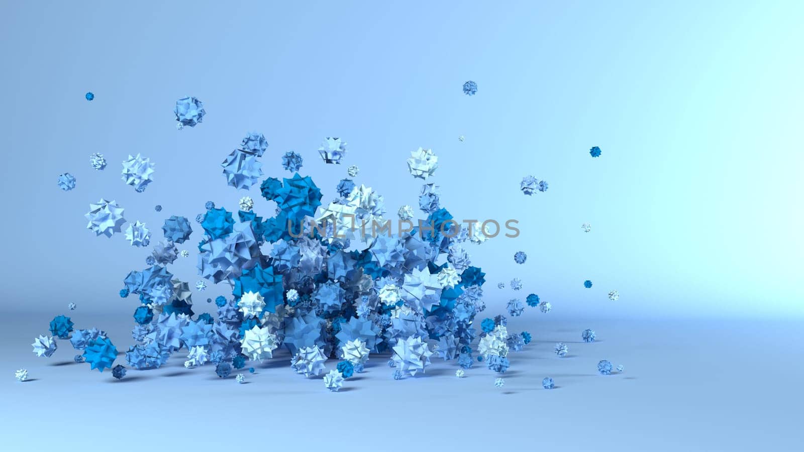 3D Render of Geometric Fountain Shape Background