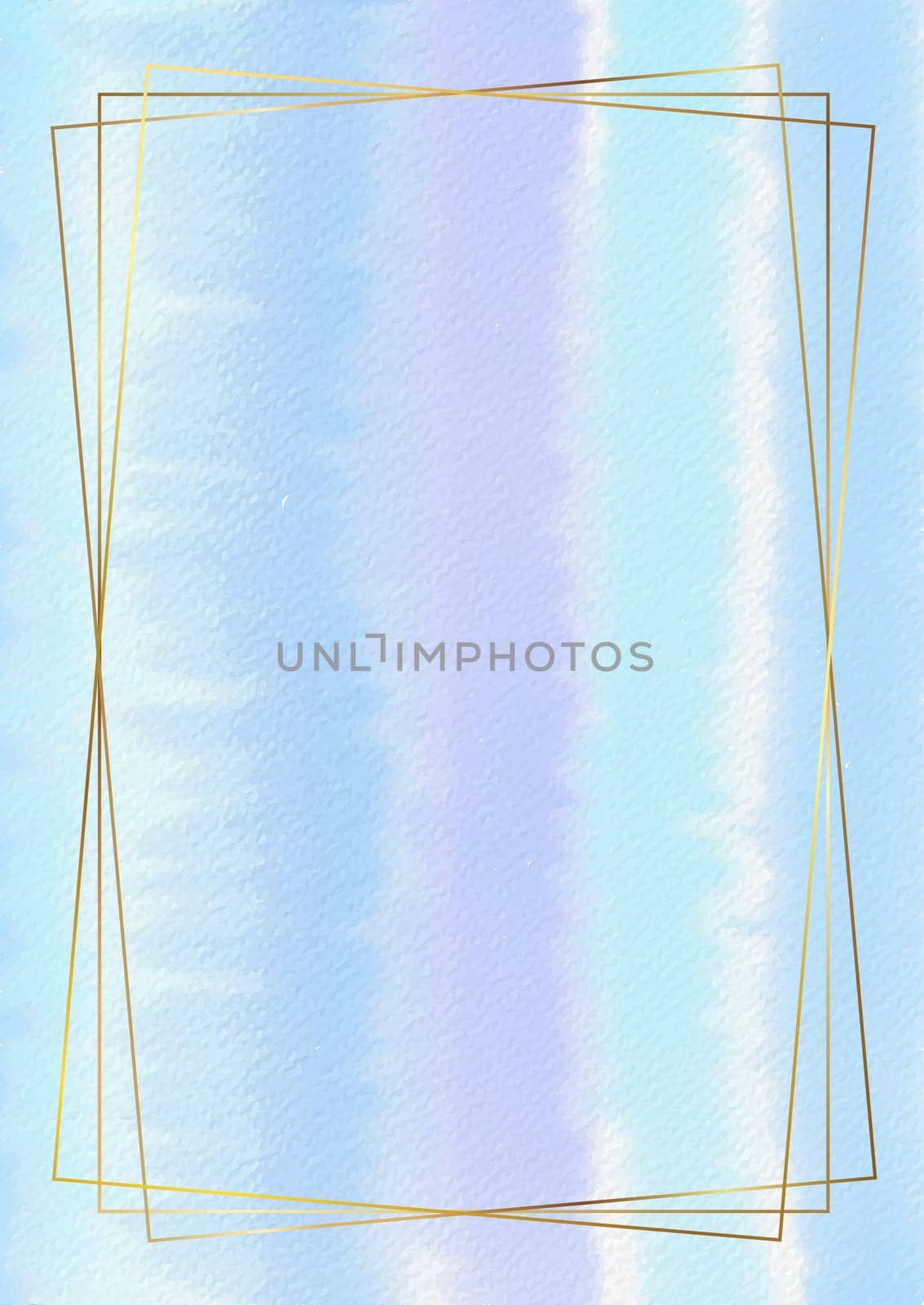 Detailed pastel coloured watercolour texture with gold frame