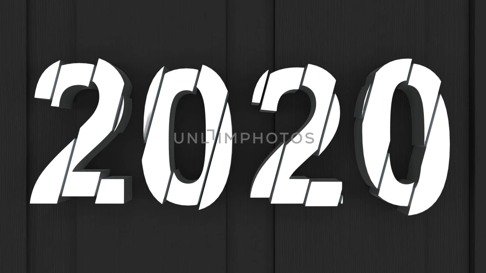 3D Render of  2020 happy New Year background