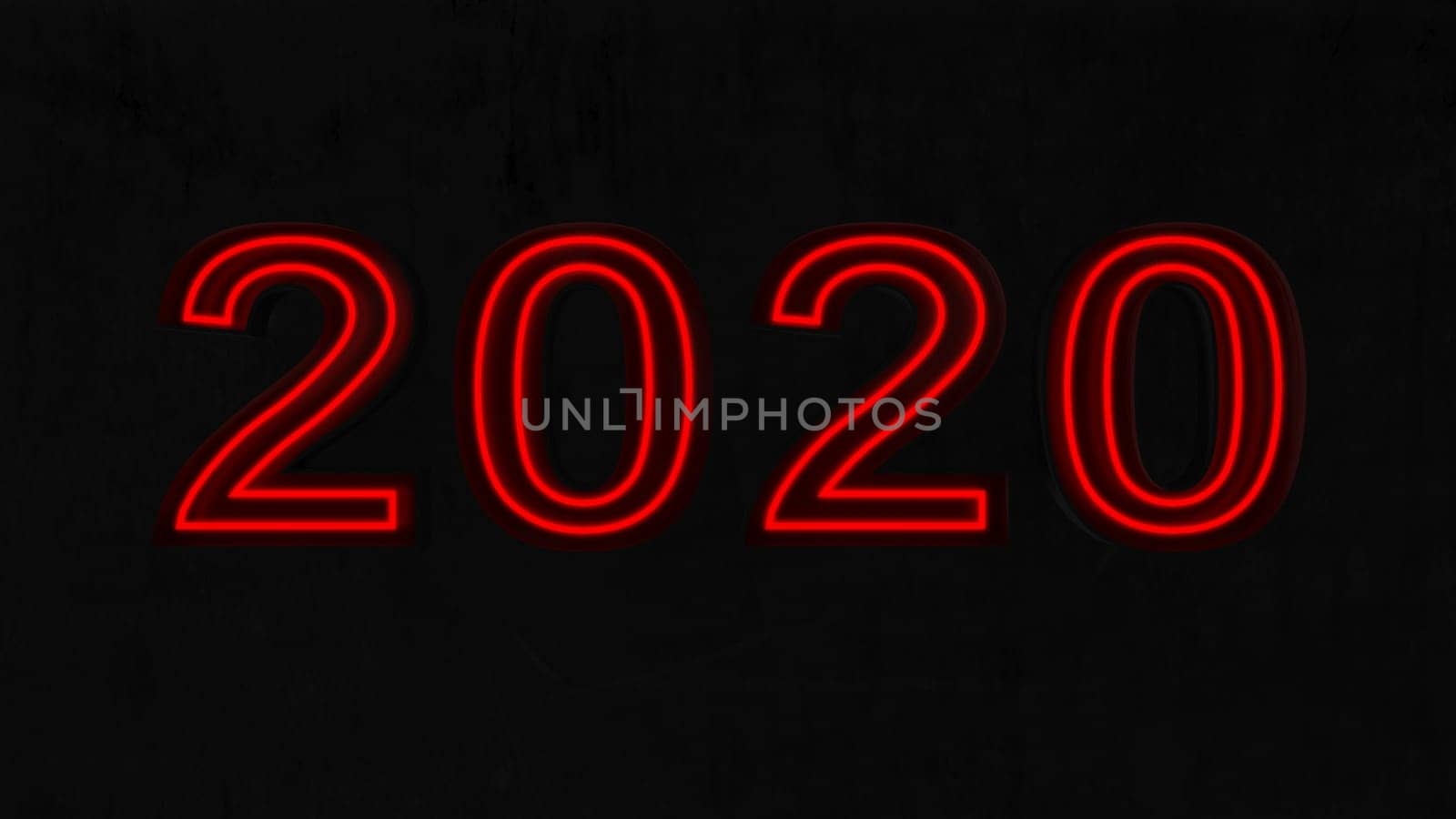 3D Render of  2020 happy New Year background