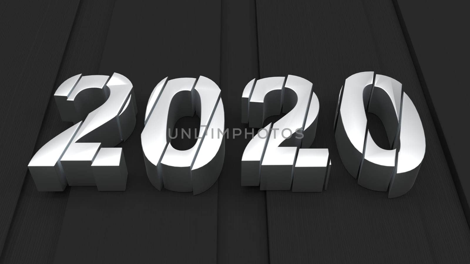 3D Render of  2020 happy New Year background