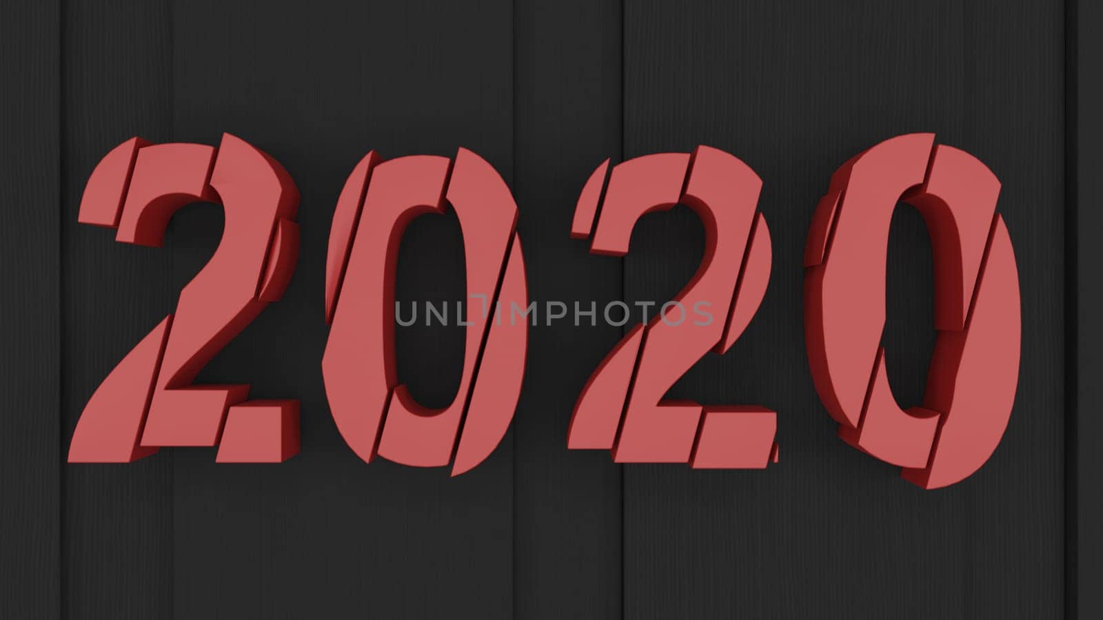 3D Render of  2020 happy New Year background