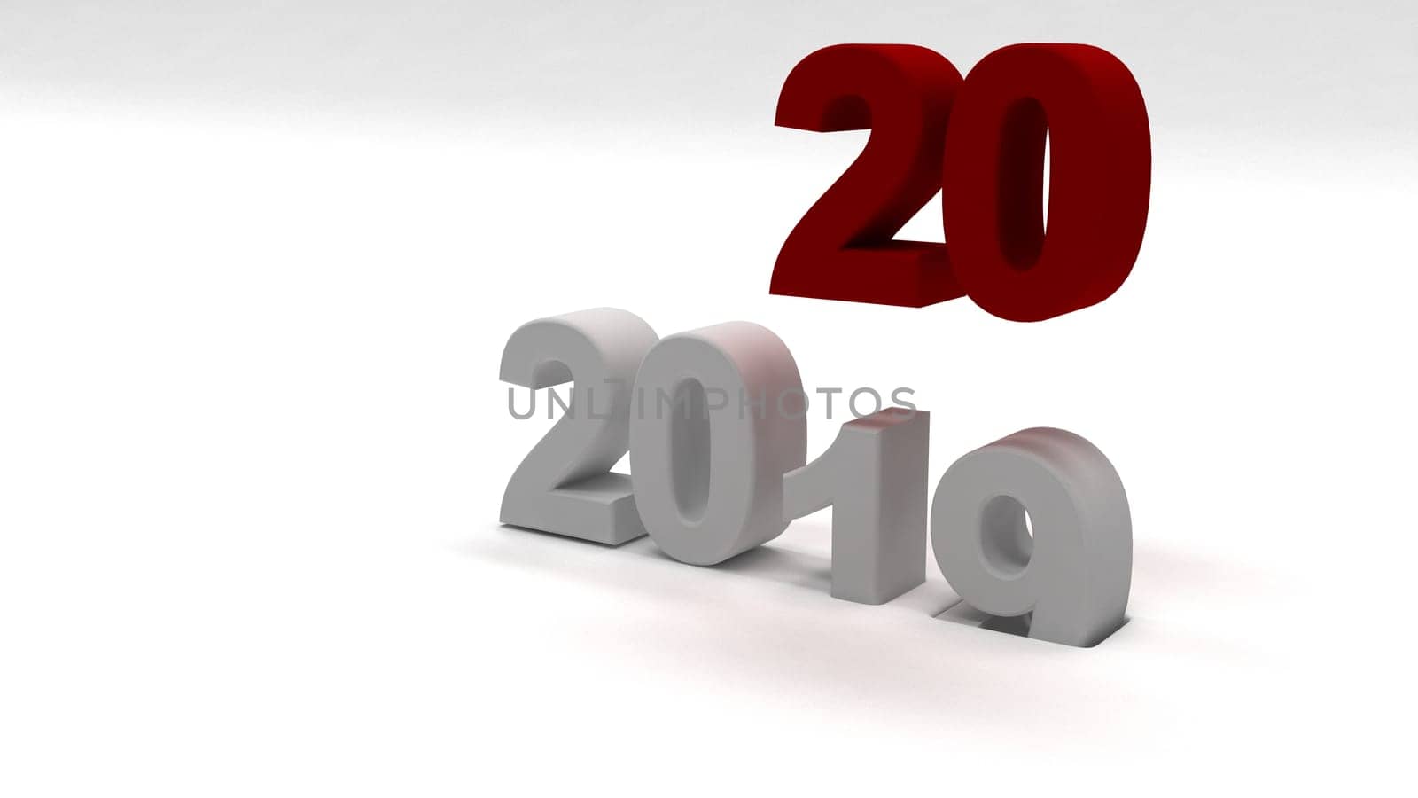 3D Render of  2020 happy New Year background