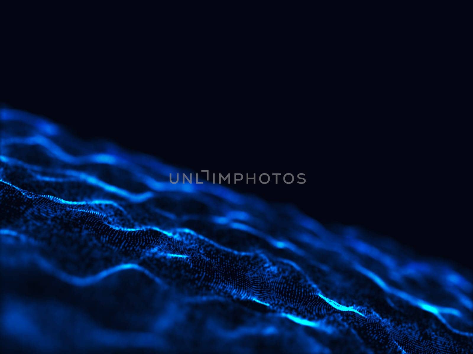 3D abstract futuristic background with particle design with shallow depth of field