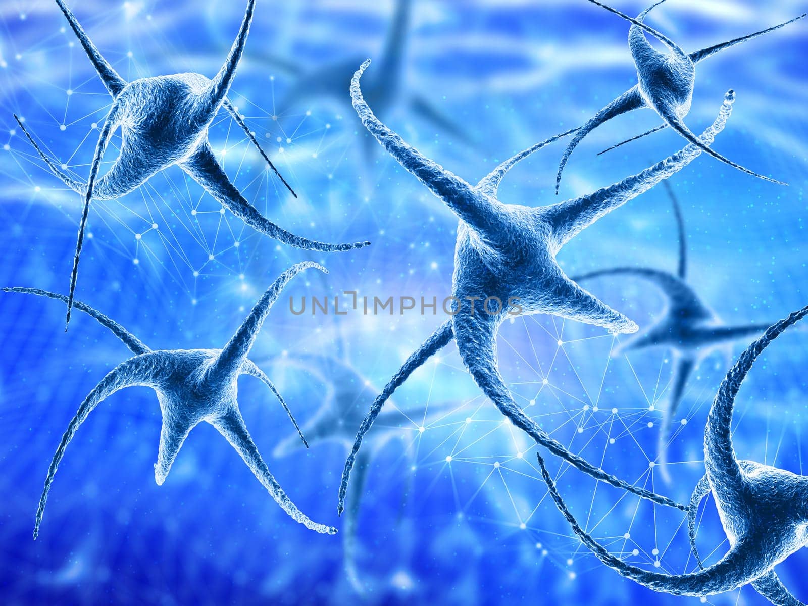 3D medical background with abstract virus cells on low poly design
