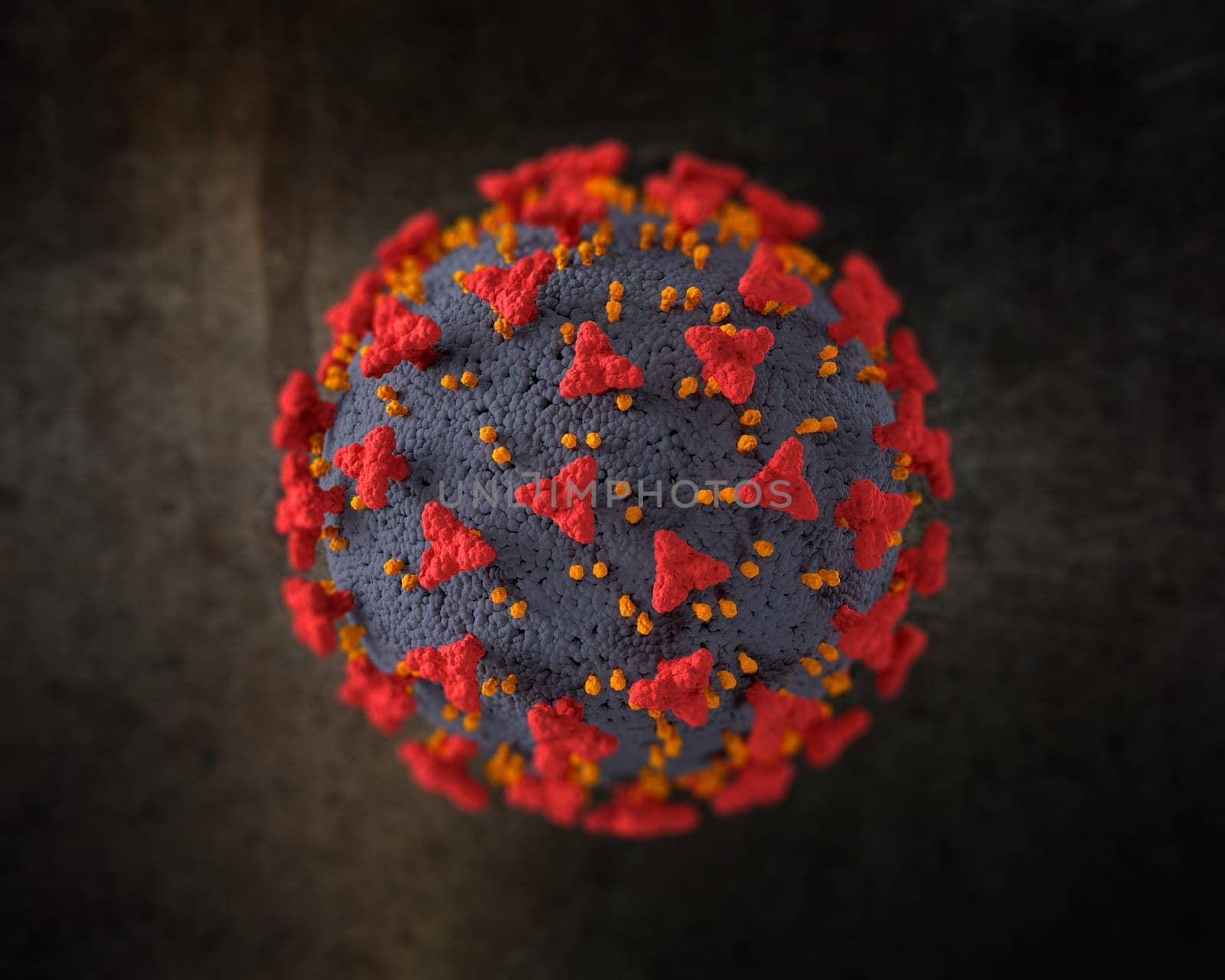 3D render of a Corona virus cell on a grunge background