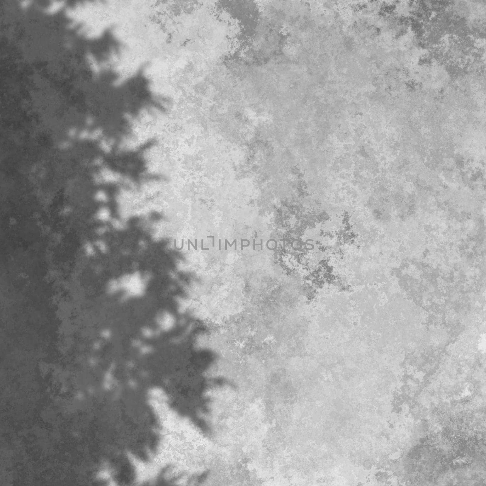 3D render of a concrete texture background with tree shadow overlay