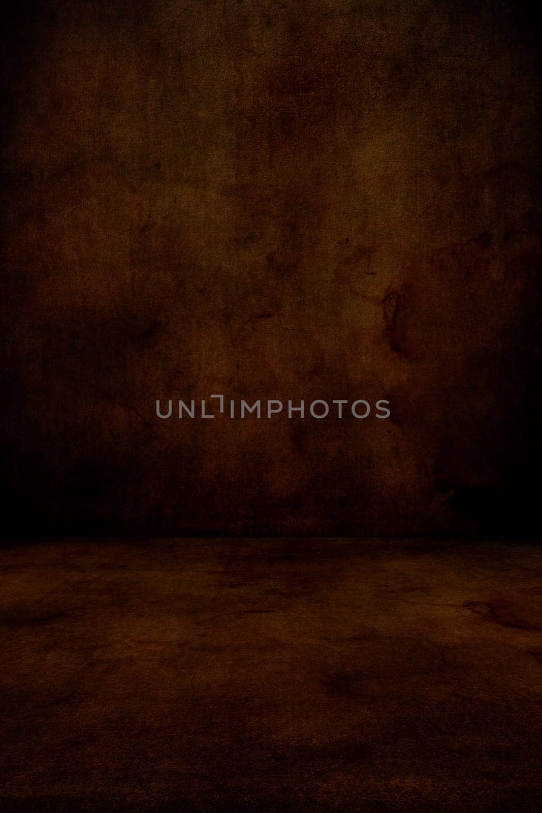 3D render of a dark grunge room interior