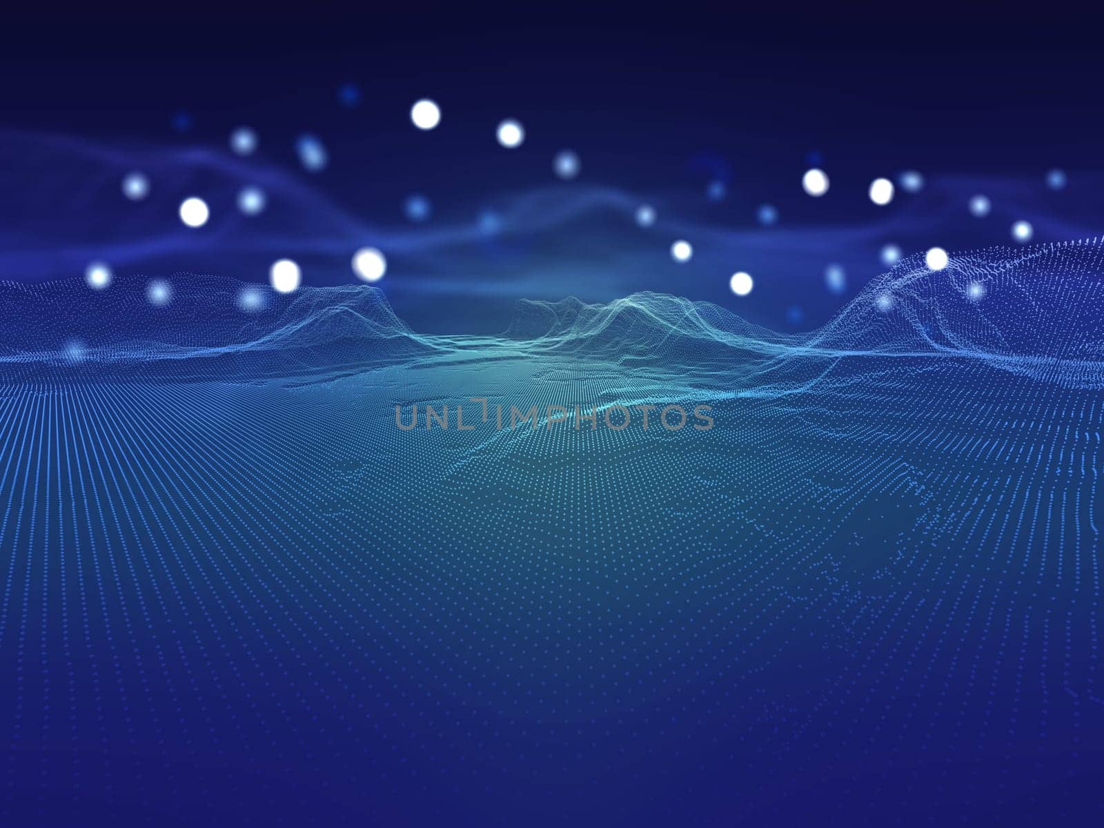 3D render of a digital landscape, modern technology background