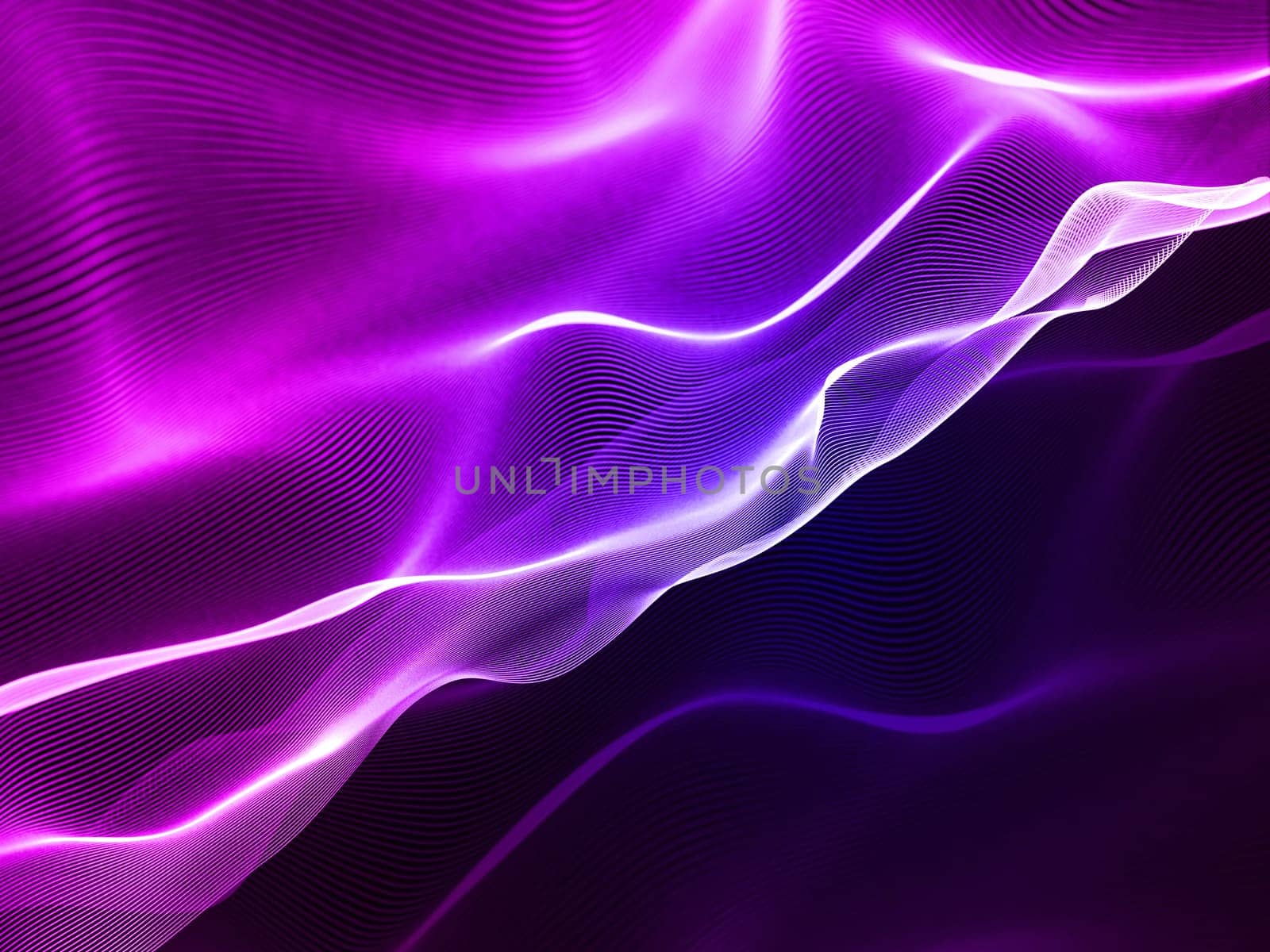 3D render of a digital tech background with flowing particles