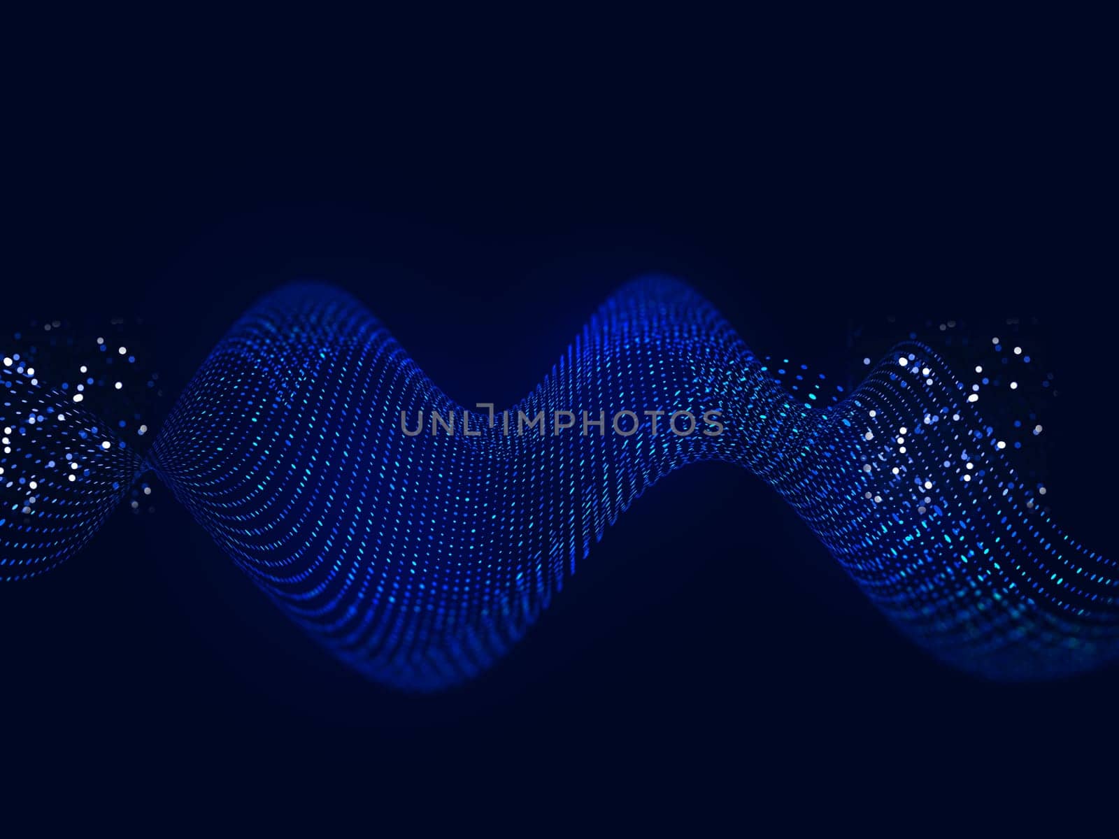 3D render of a digital technology background with flowing dots design