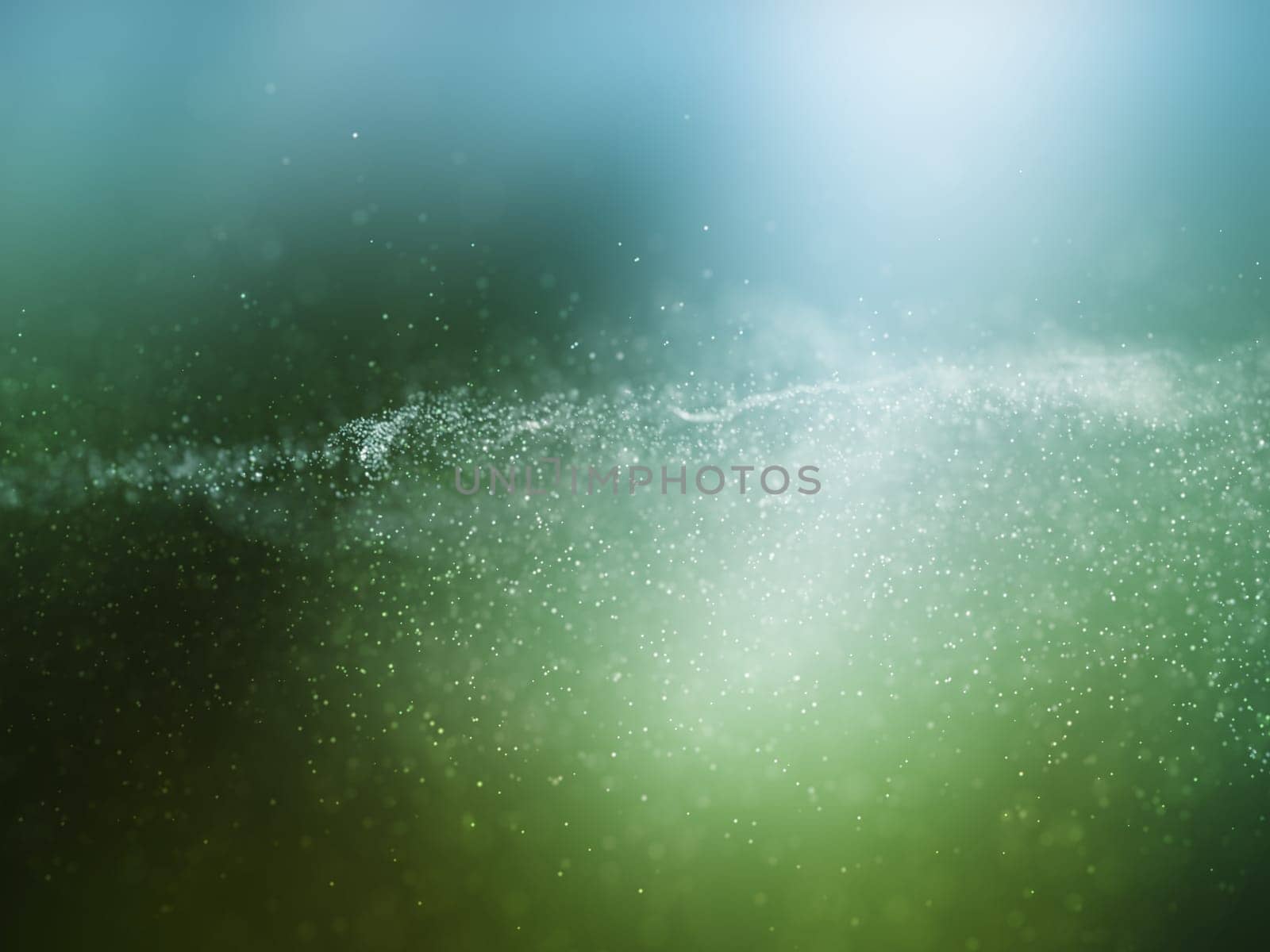 3D render of a cyber particles background with flowing dots