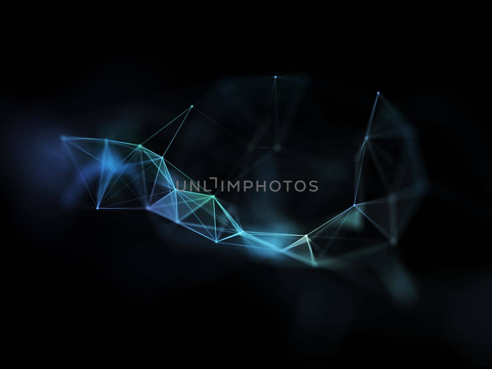 3D render of a futuristic modern network communications design
