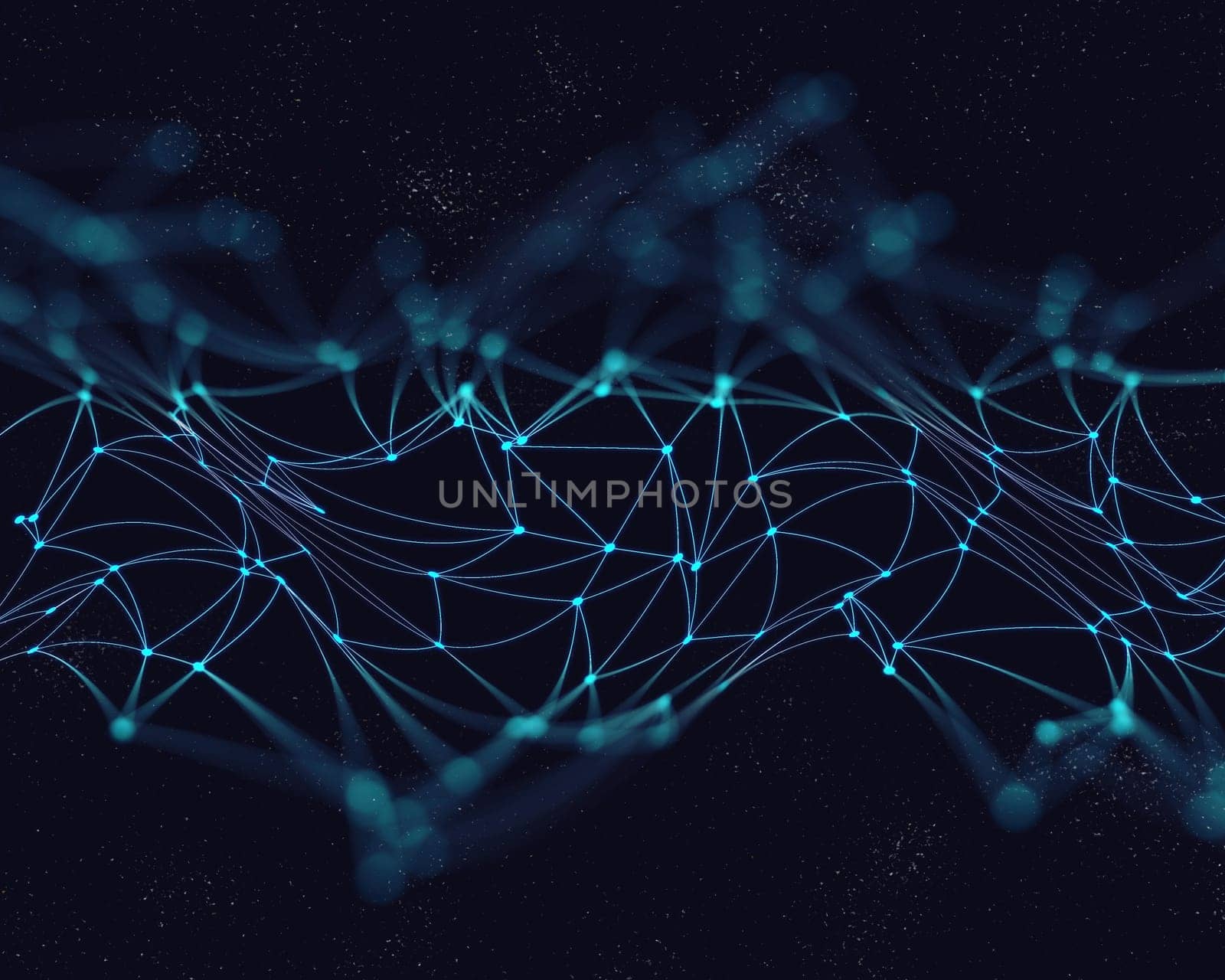 3D render of a low poly abstract background with connecting lines and dots
