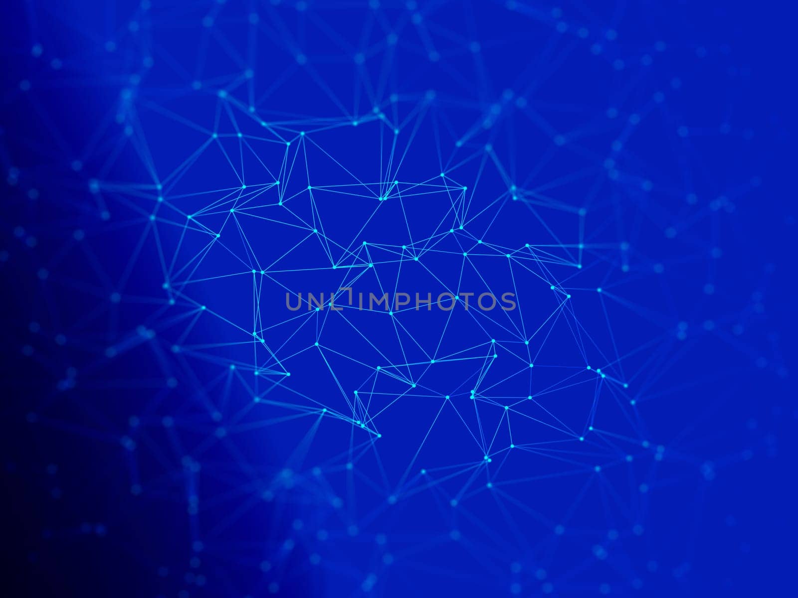 3D render of a low poly background with connecting lines and dots