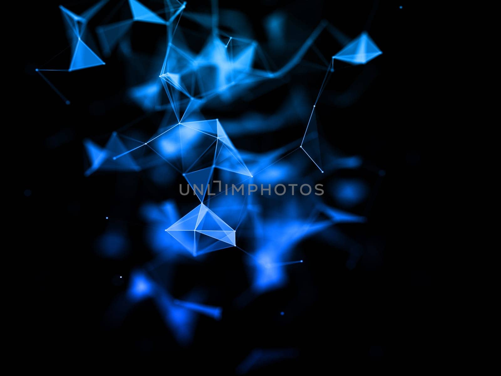 3D render of a low poly connections background