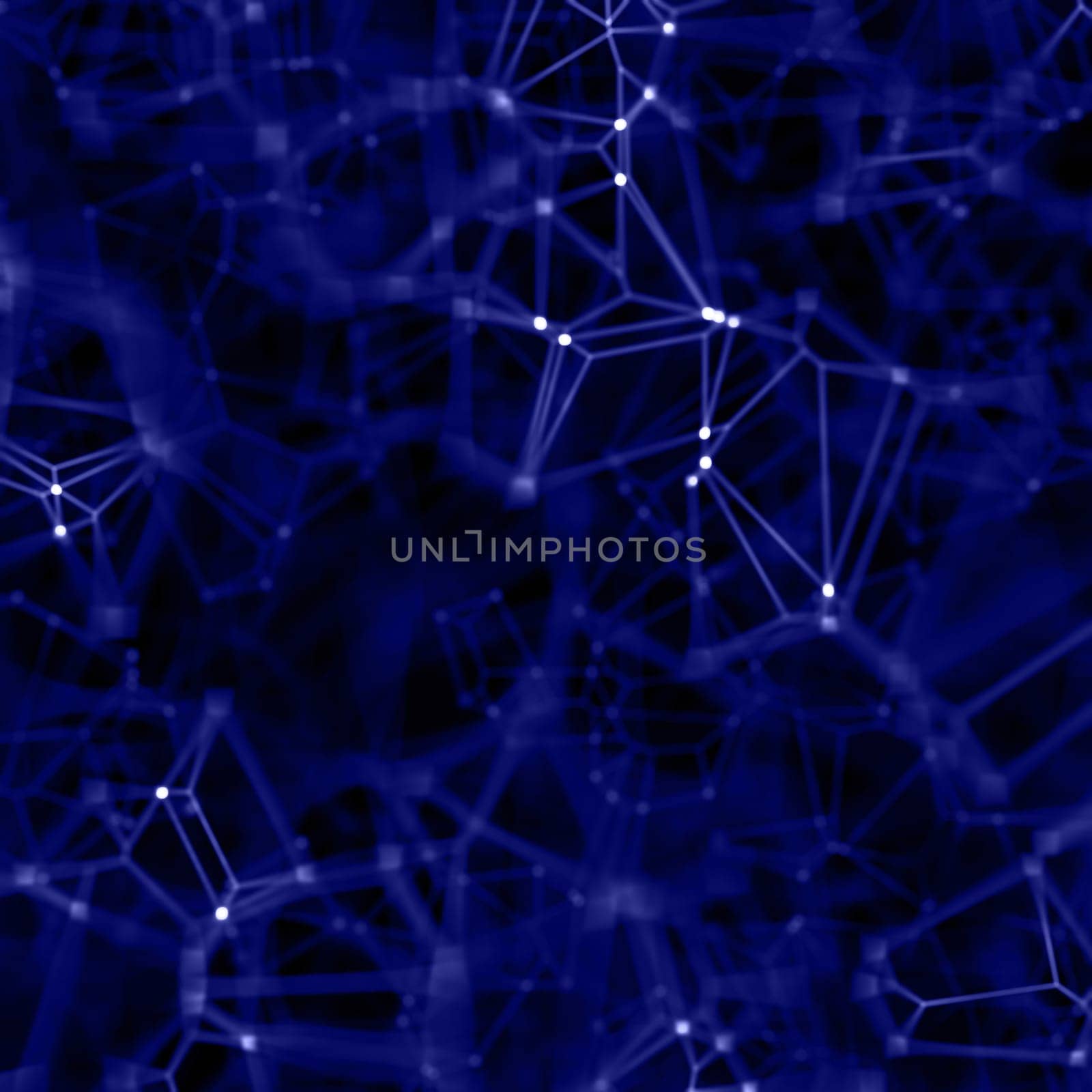 3D render of a low poly wireframe background with defocussed areas