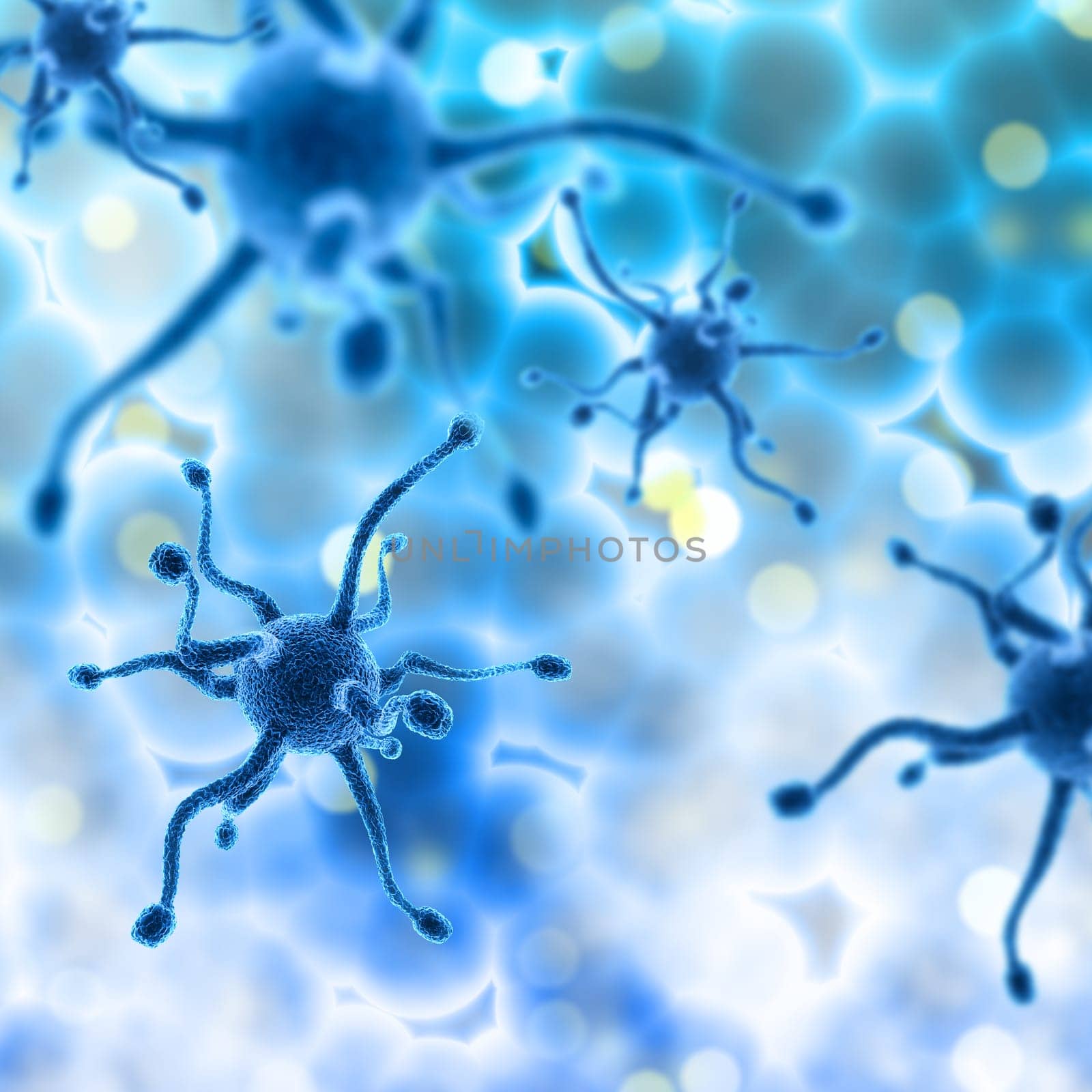 3D render of a medical abstract background with virus cells